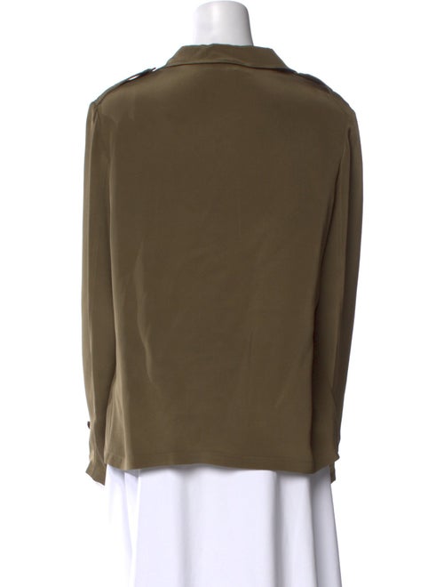 Ralph Lauren Purple Label Silk Long Sleeve Button-Up Top