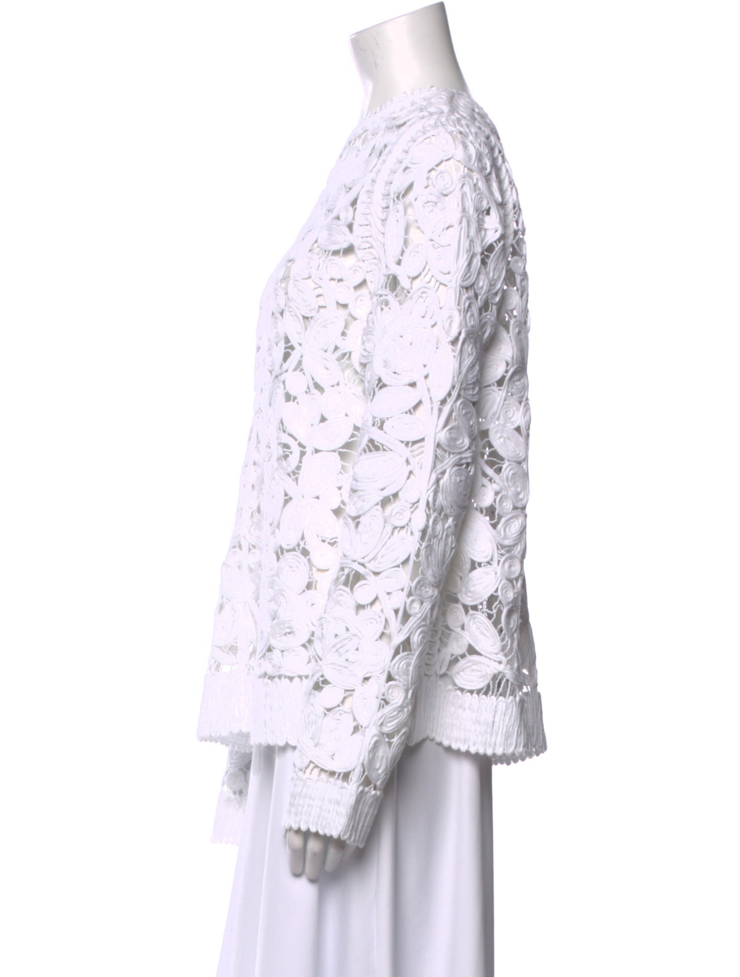 Ralph Lauren Purple Label Lace Pattern Mock Neck Blouse w/ Tags