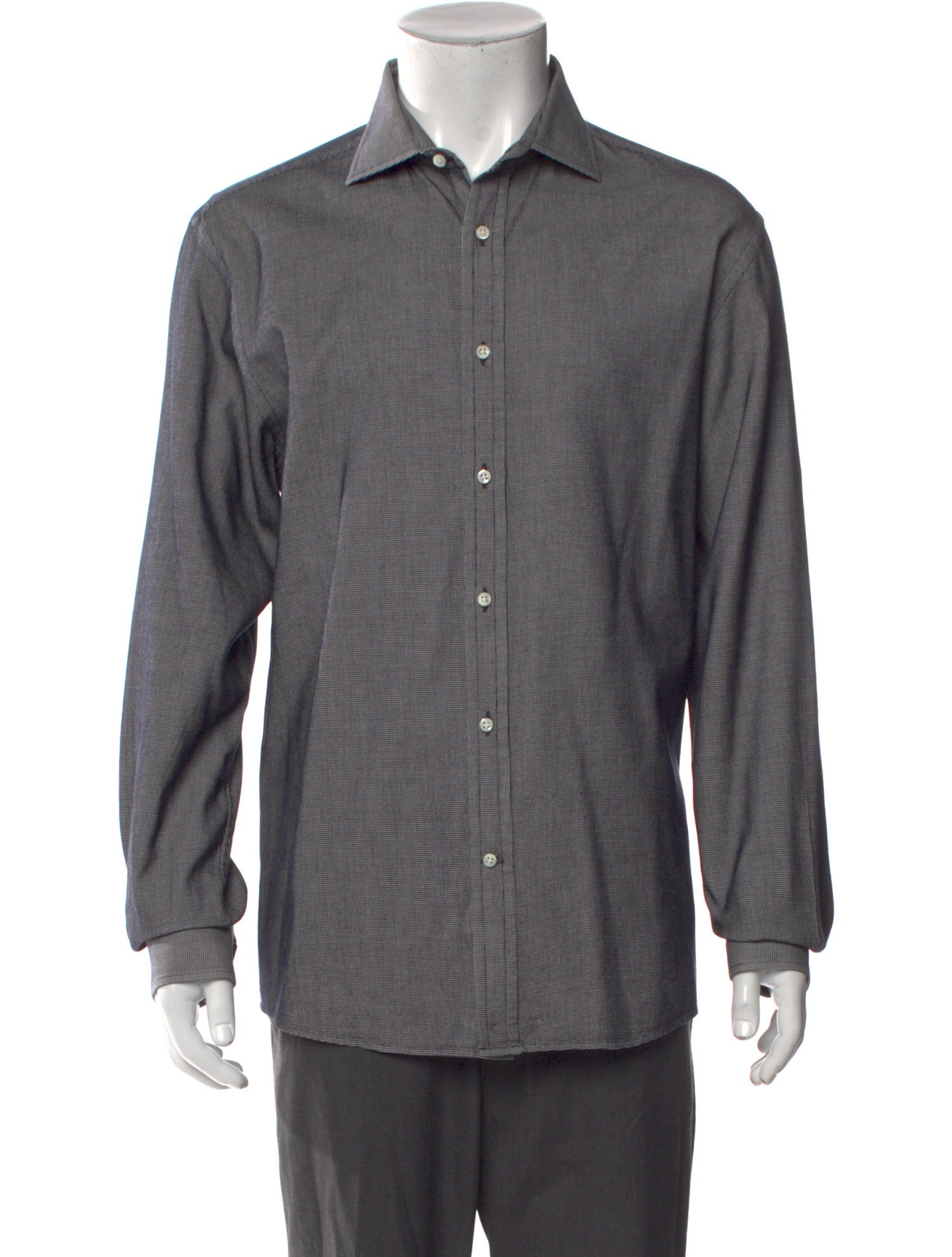 Ralph Lauren Purple Label Plaid Print Long Sleeve Dress Shirt