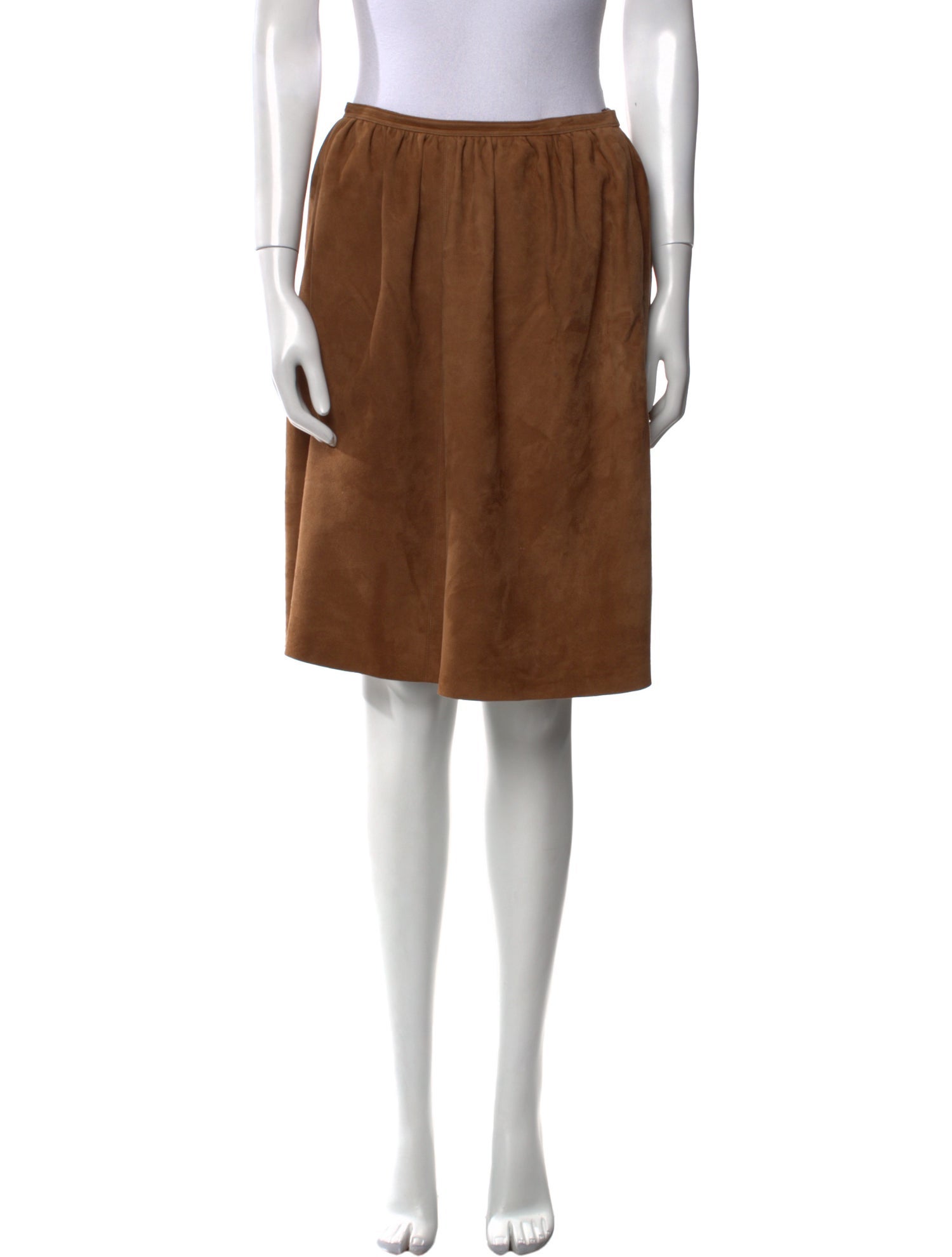 Ralph Lauren Purple Label Suede Knee-Length Skirt