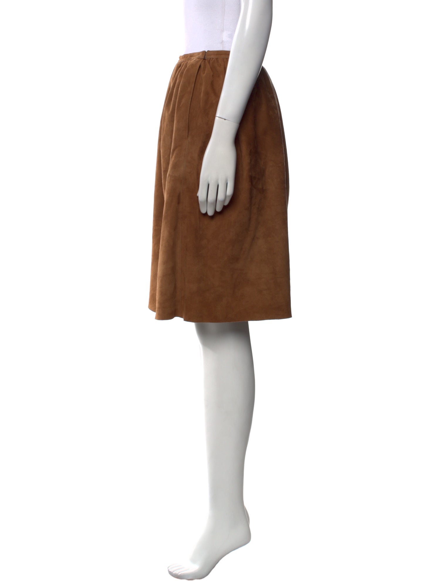 Ralph Lauren Purple Label Suede Knee-Length Skirt