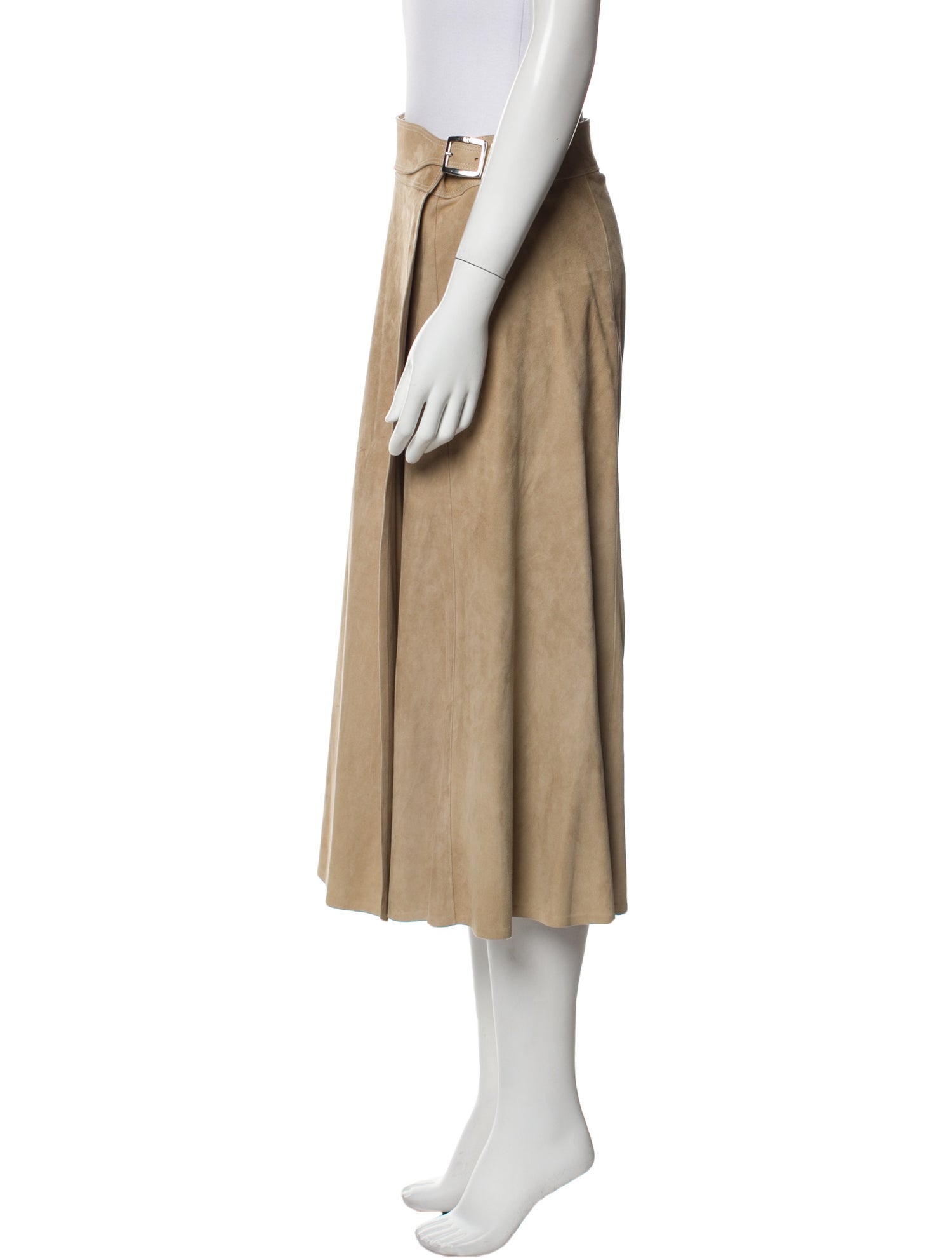 Ralph Lauren Purple Label Lambskin Midi Length Skirt