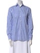 Ralph Lauren Purple Label Striped Long Sleeve Button-Up Top