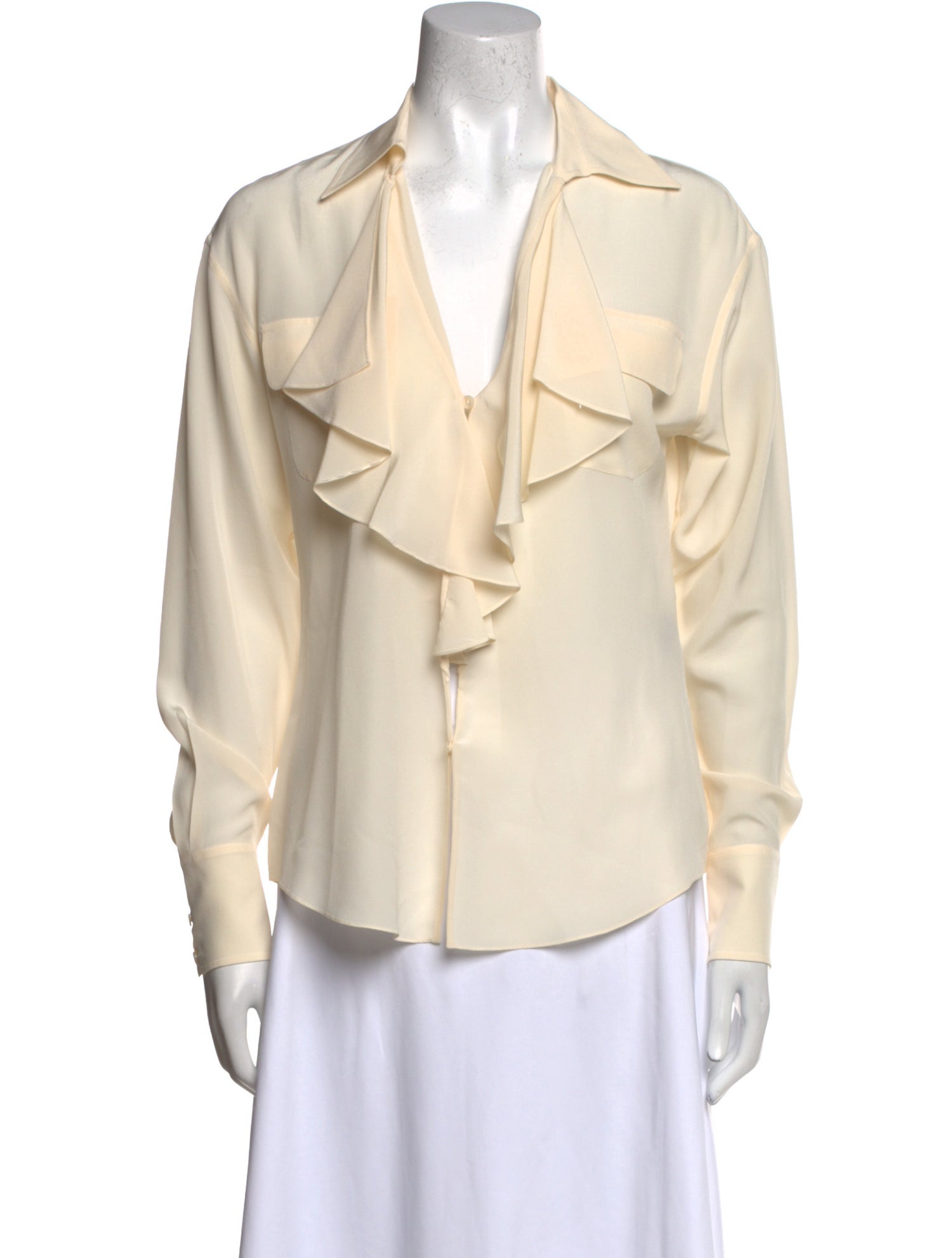 Ralph Lauren Purple Label Silk Cowl Neck Blouse