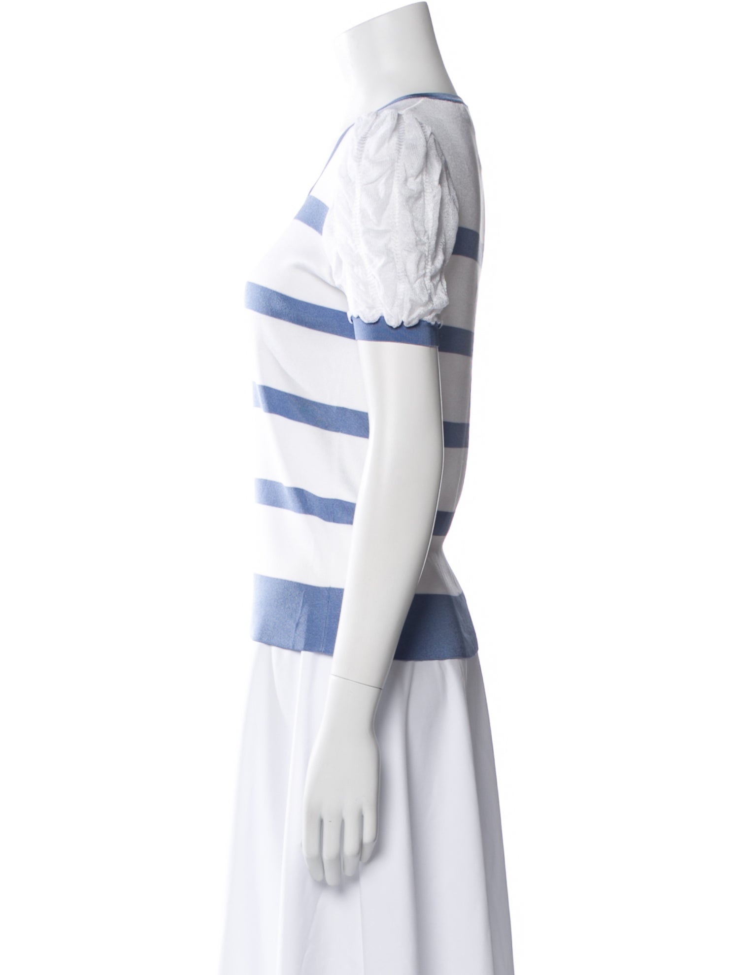 Ralph Lauren Purple Label Striped Square Neckline T-Shirt