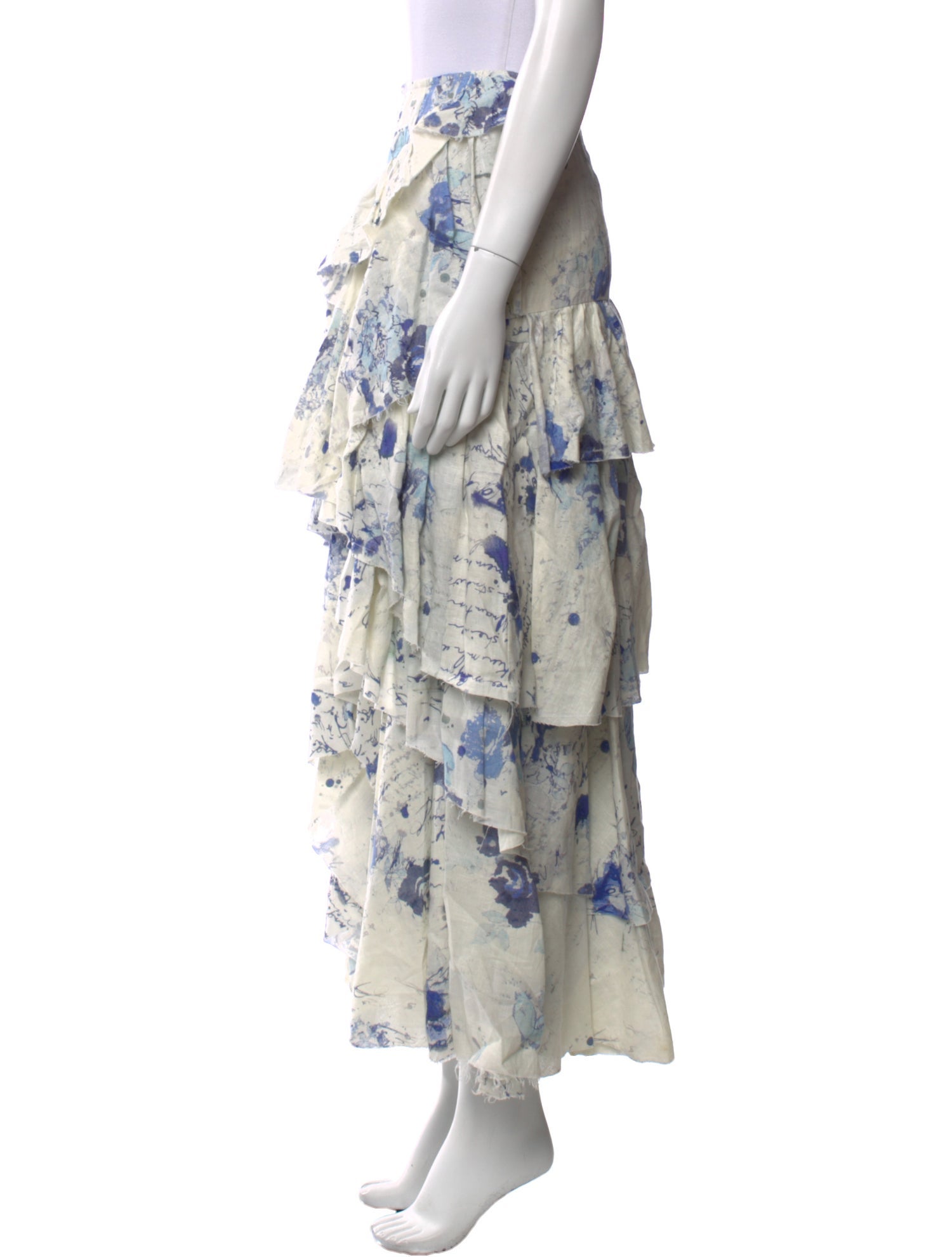 Ralph Lauren Purple Label Floral Print Midi Length Skirt