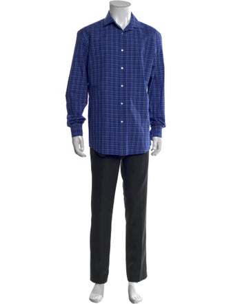 Ralph Lauren Purple Label Plaid Print Long Sleeve Shirt