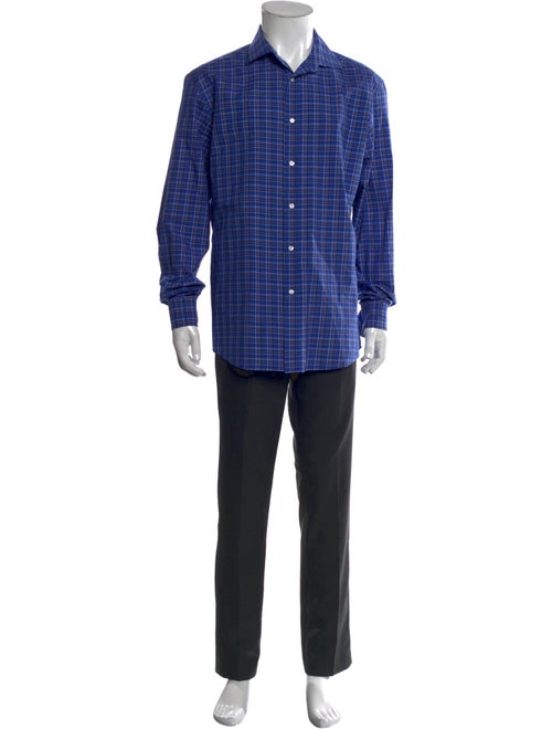 Ralph Lauren Purple Label Plaid Print Long Sleeve Shirt
