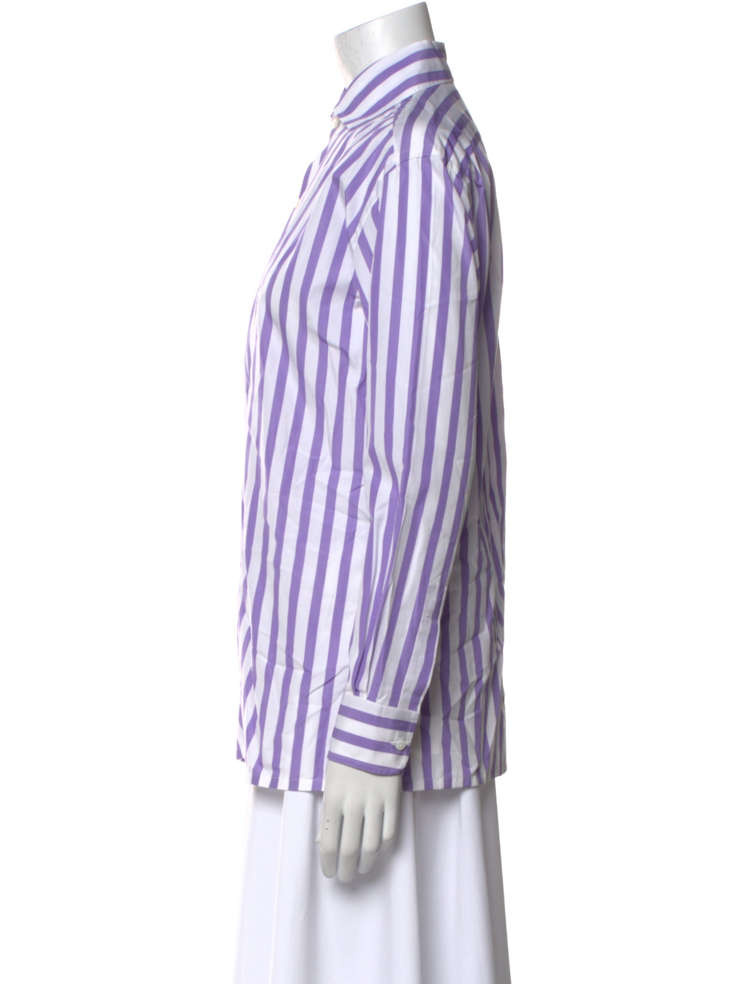 Ralph Lauren Purple Label Striped Long Sleeve Button-Up Top w/ Tags