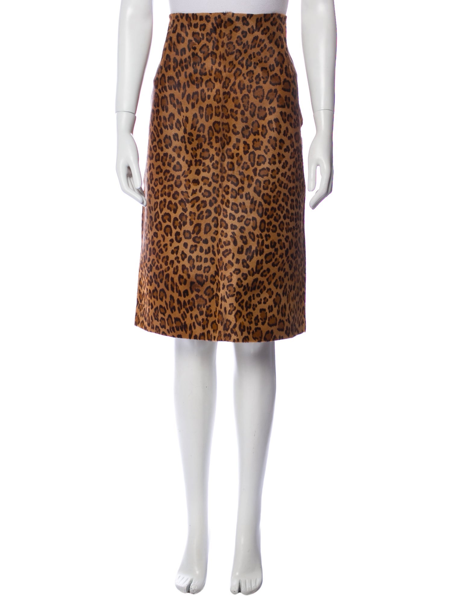 Ralph Lauren Purple Label Shearling Knee-Length Skirt