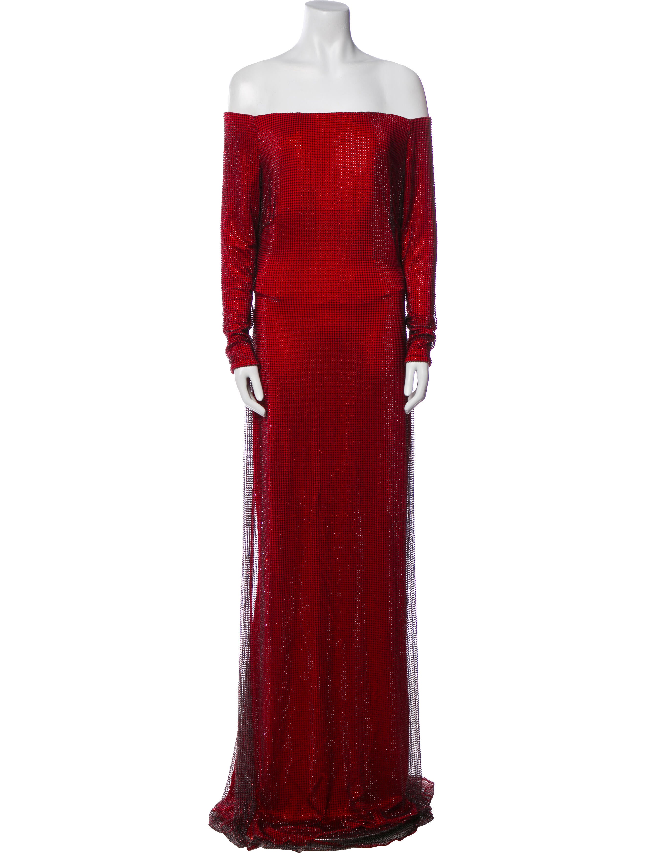 Ralph Lauren Purple Label Off-The-Shoulder Long Dress