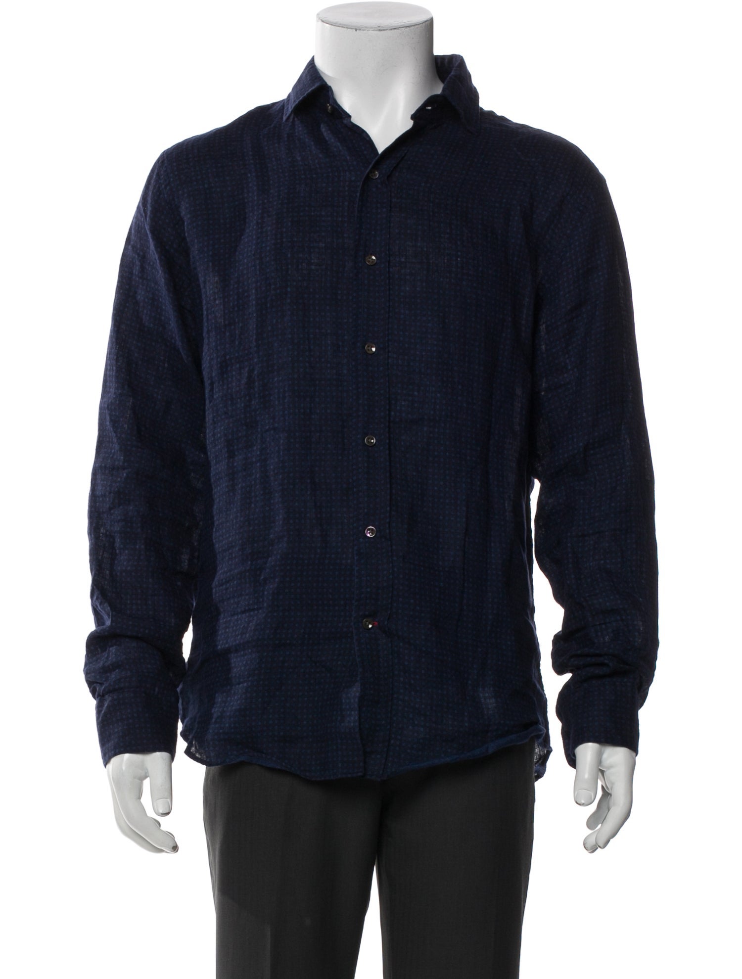 Ralph Lauren Black Label Linen Polka Dot Print Shirt