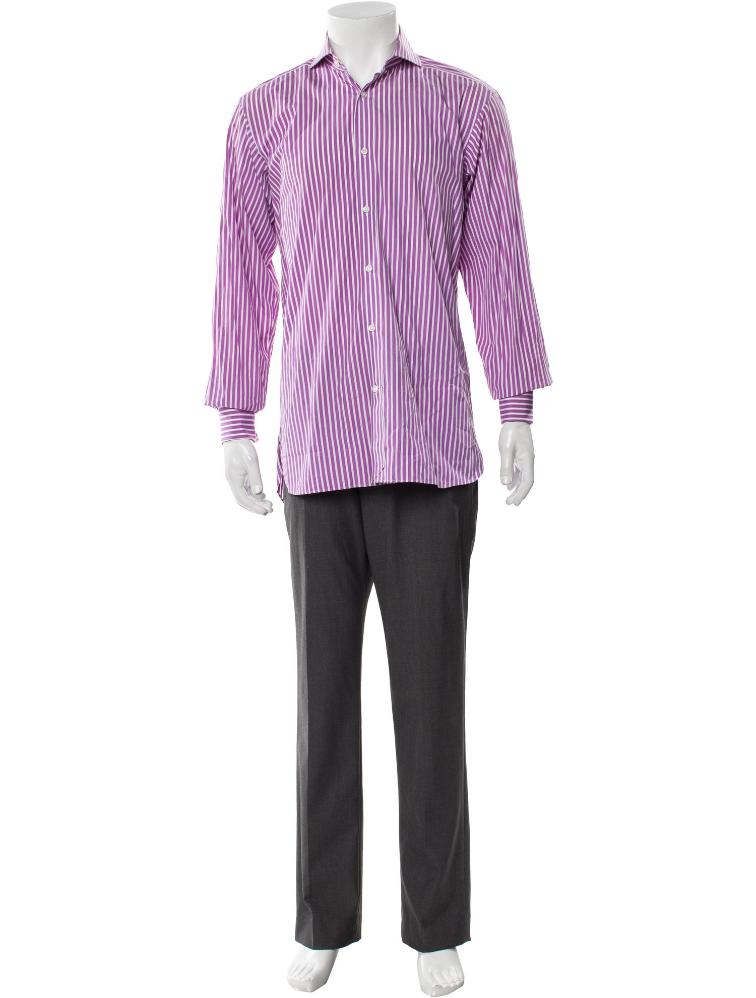 Ralph Lauren Purple Label Striped Long Sleeve Dress Shirt