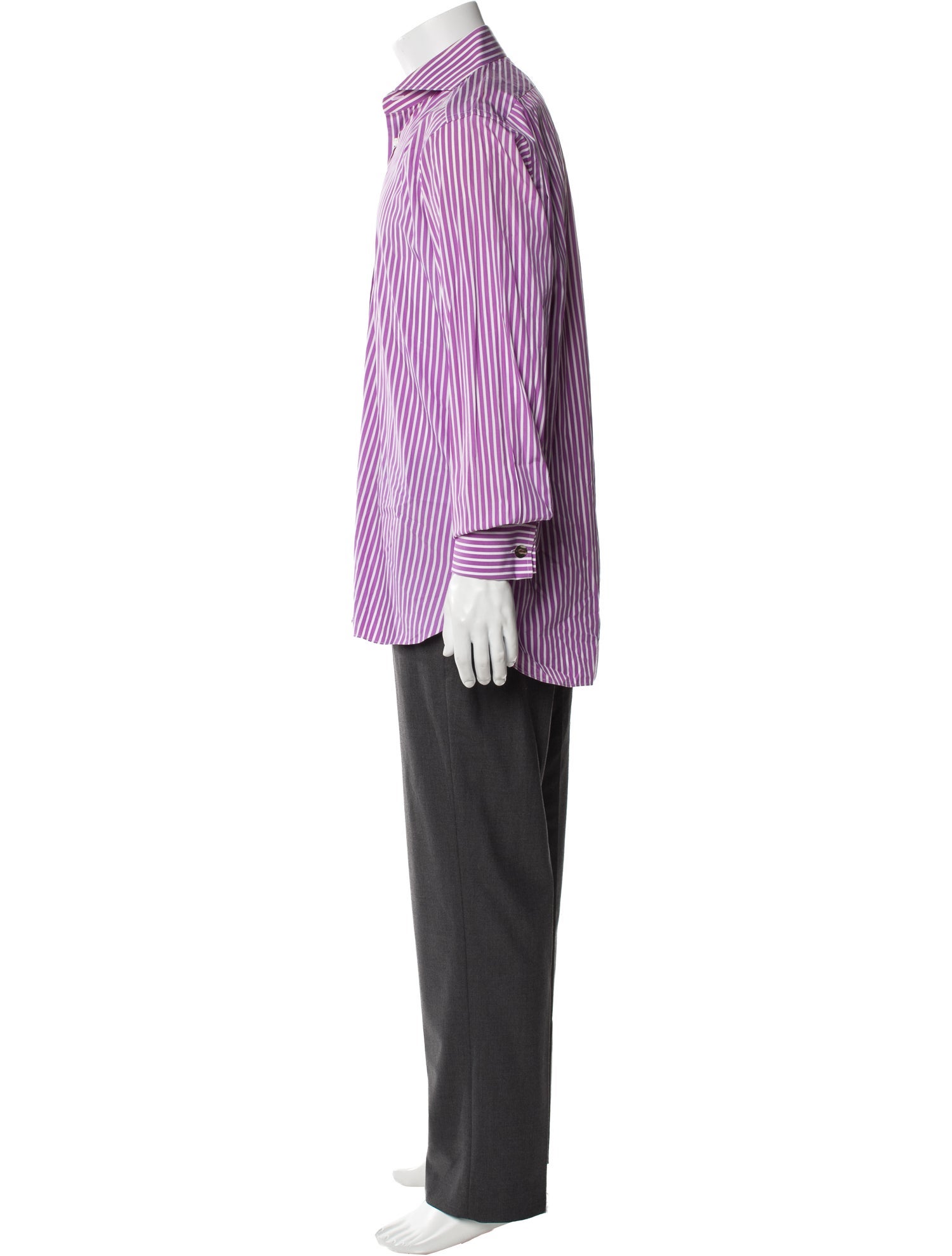 Ralph Lauren Purple Label Striped Long Sleeve Dress Shirt