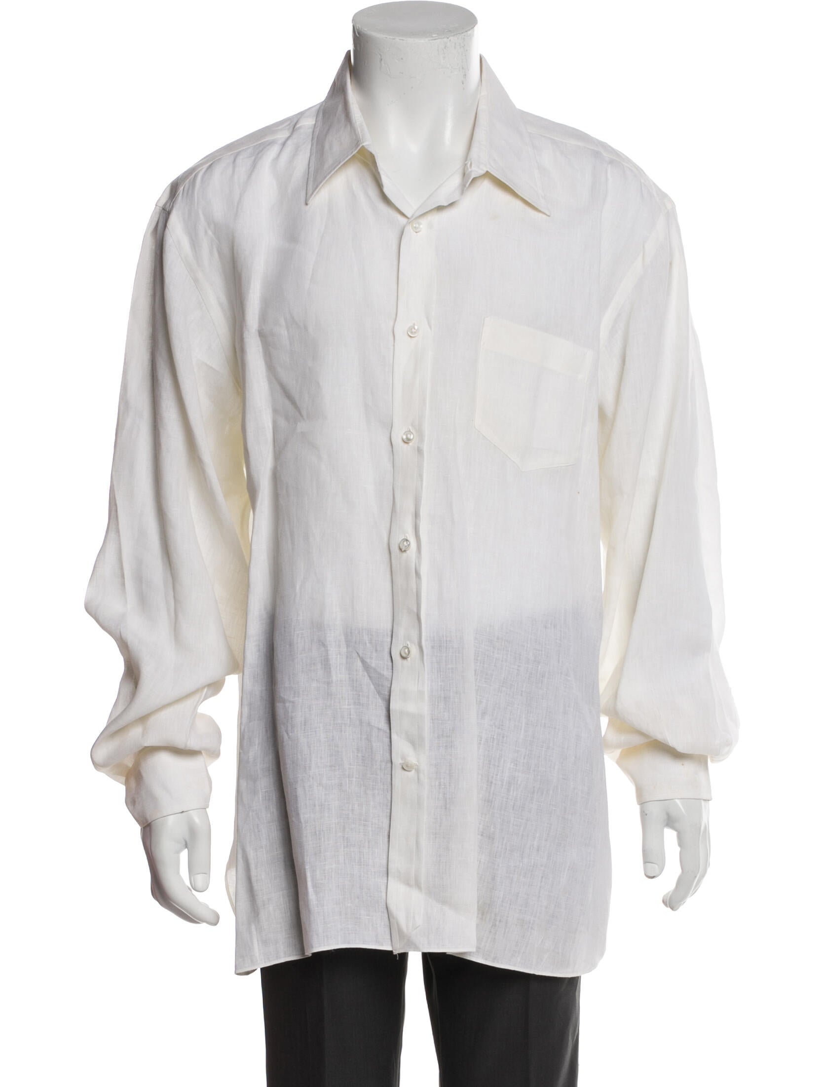 Ralph Lauren Purple Label Linen Long Sleeve Dress Shirt