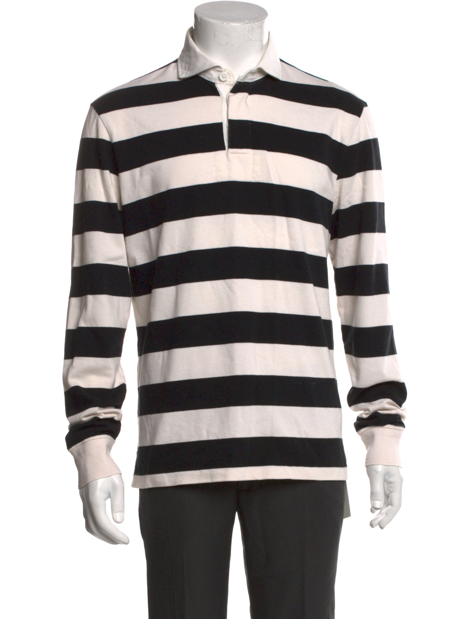 Ralph Lauren Purple Label Striped Collar Polo Shirt