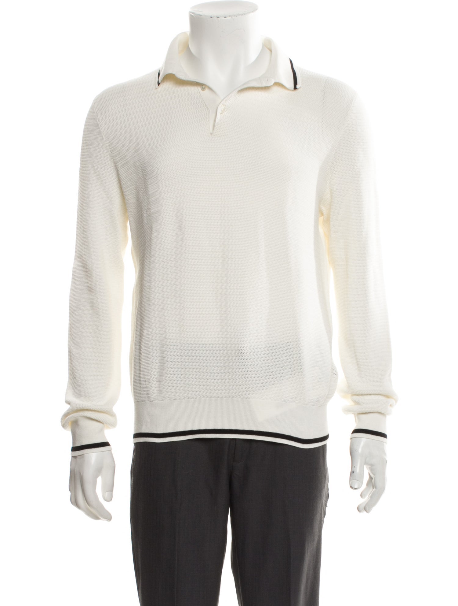 Ralph Lauren Purple Label Collar Long Sleeve Polo Sweater