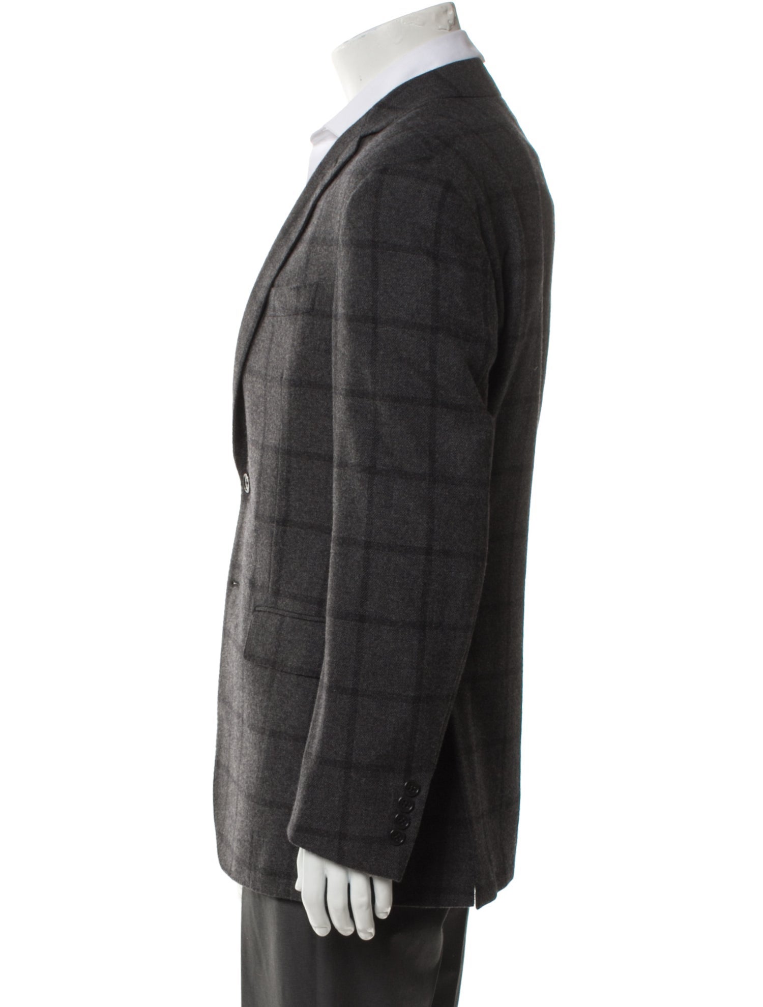 Ralph Lauren Purple Label Wool Plaid Print Blazer