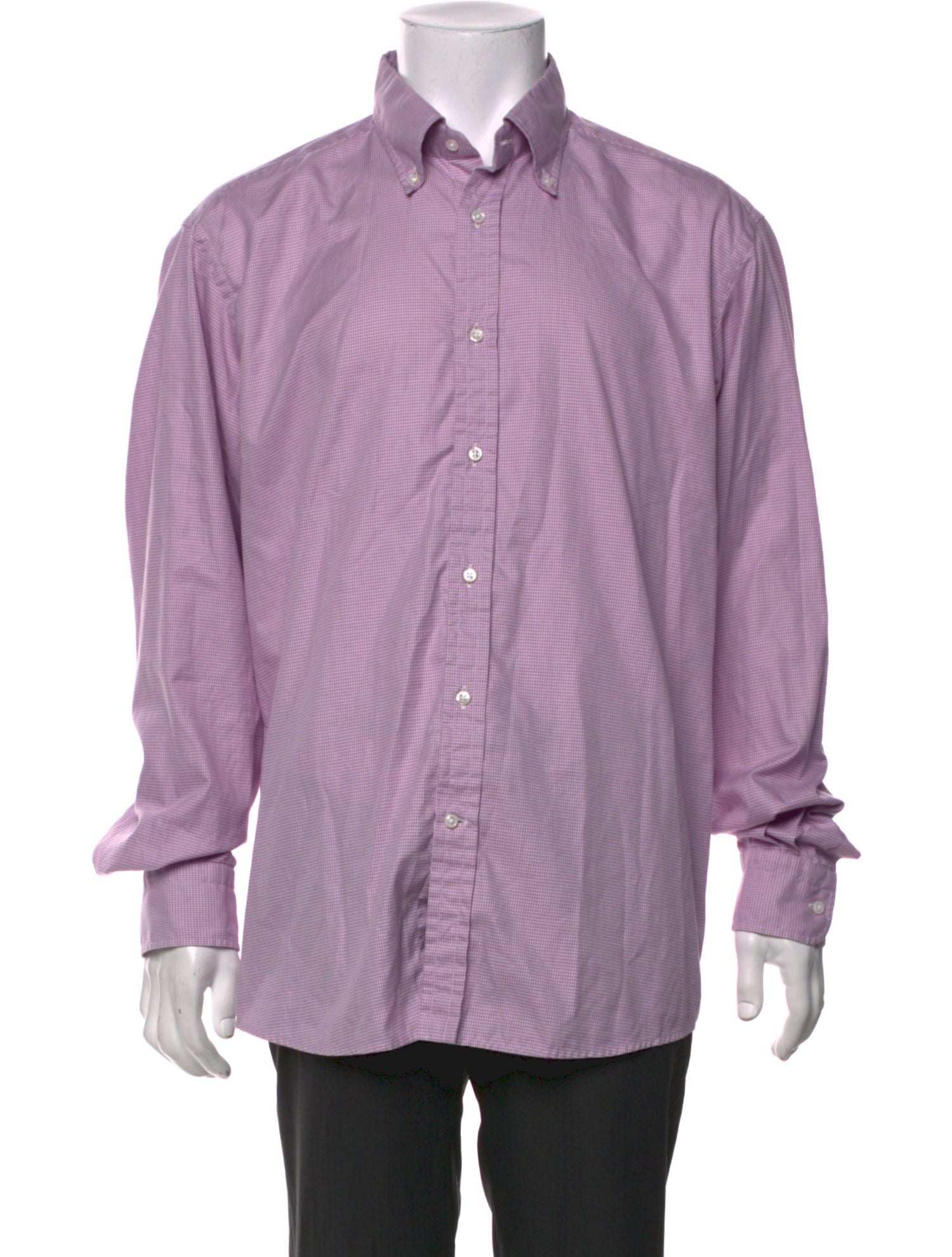 Ralph Lauren Purple Label Plaid Print Long Sleeve Shirt