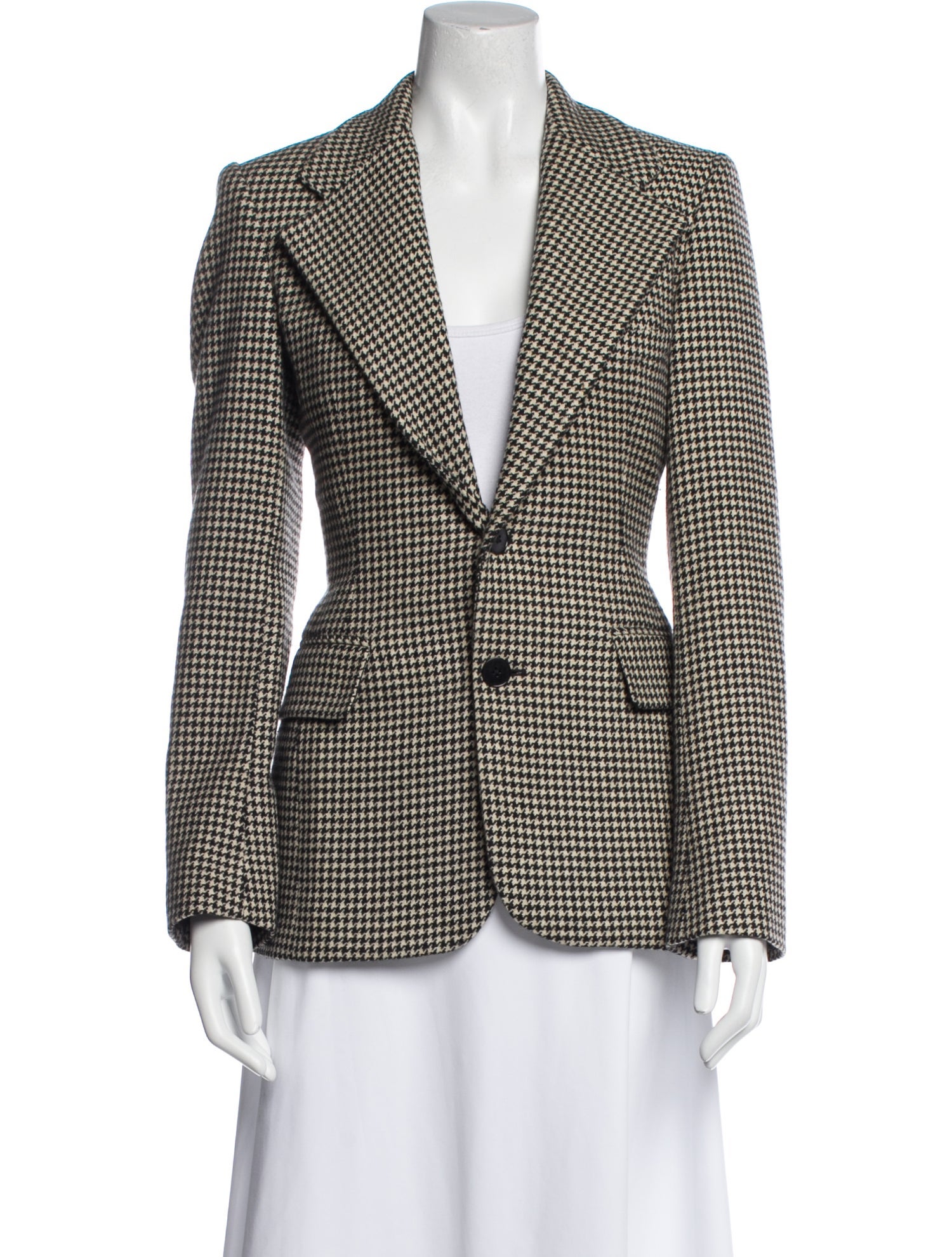 Ralph Lauren Collection Cashmere Houndstooth Print Blazer