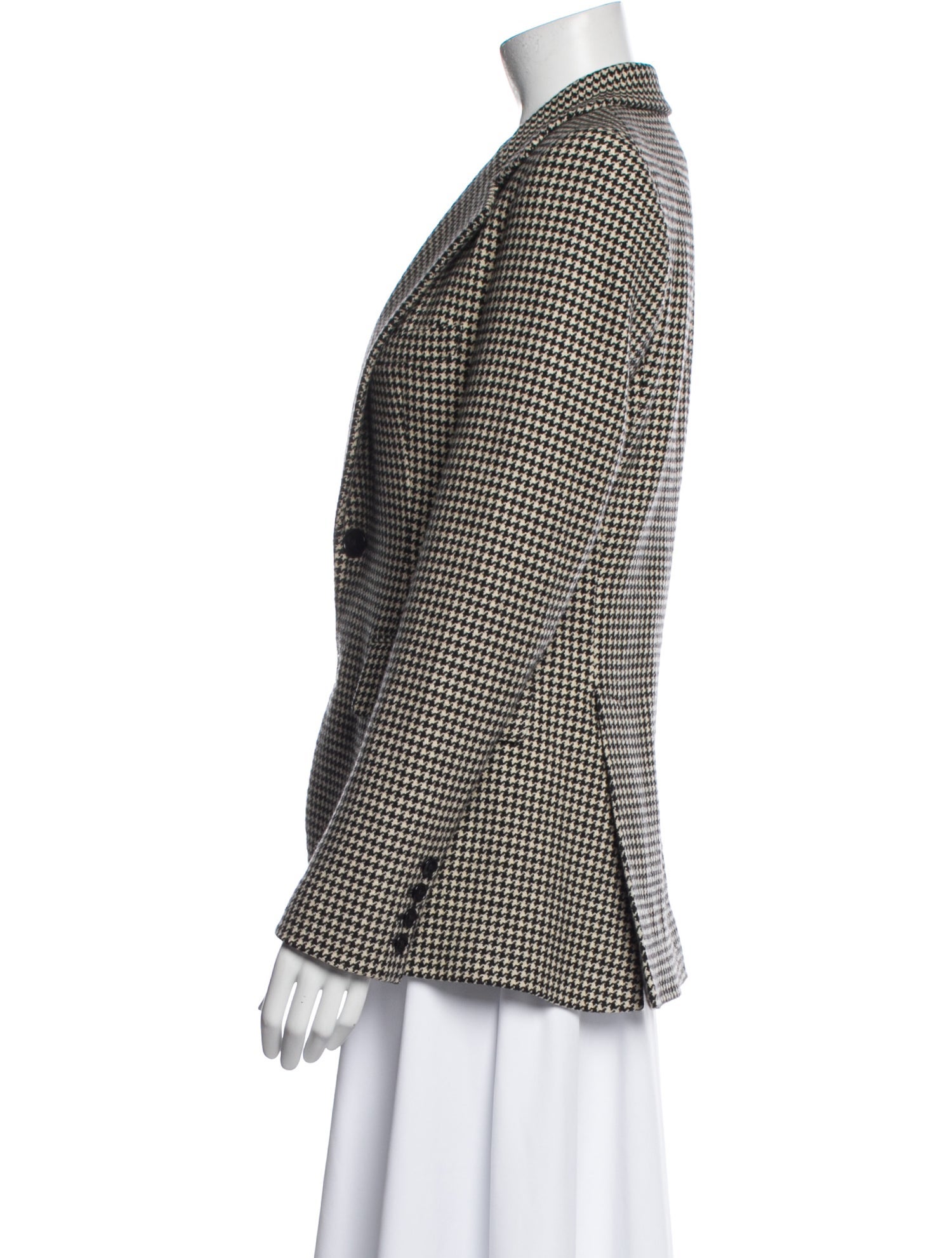 Ralph Lauren Collection Cashmere Houndstooth Print Blazer