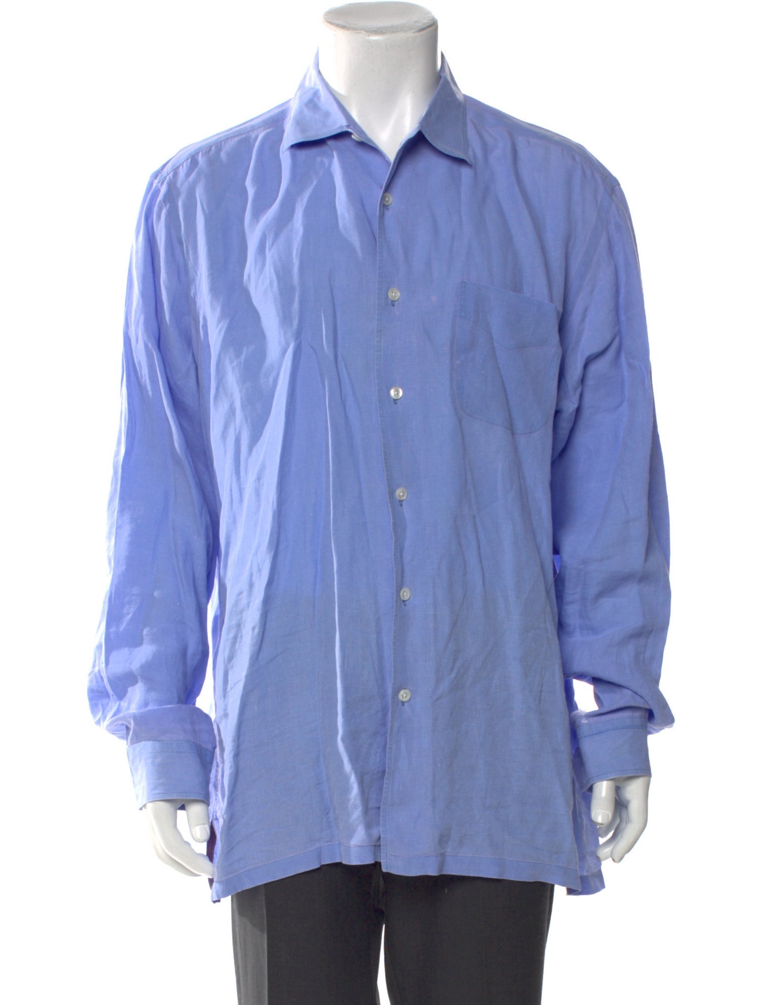 Ralph Lauren Purple Label Linen Long Sleeve Dress Shirt