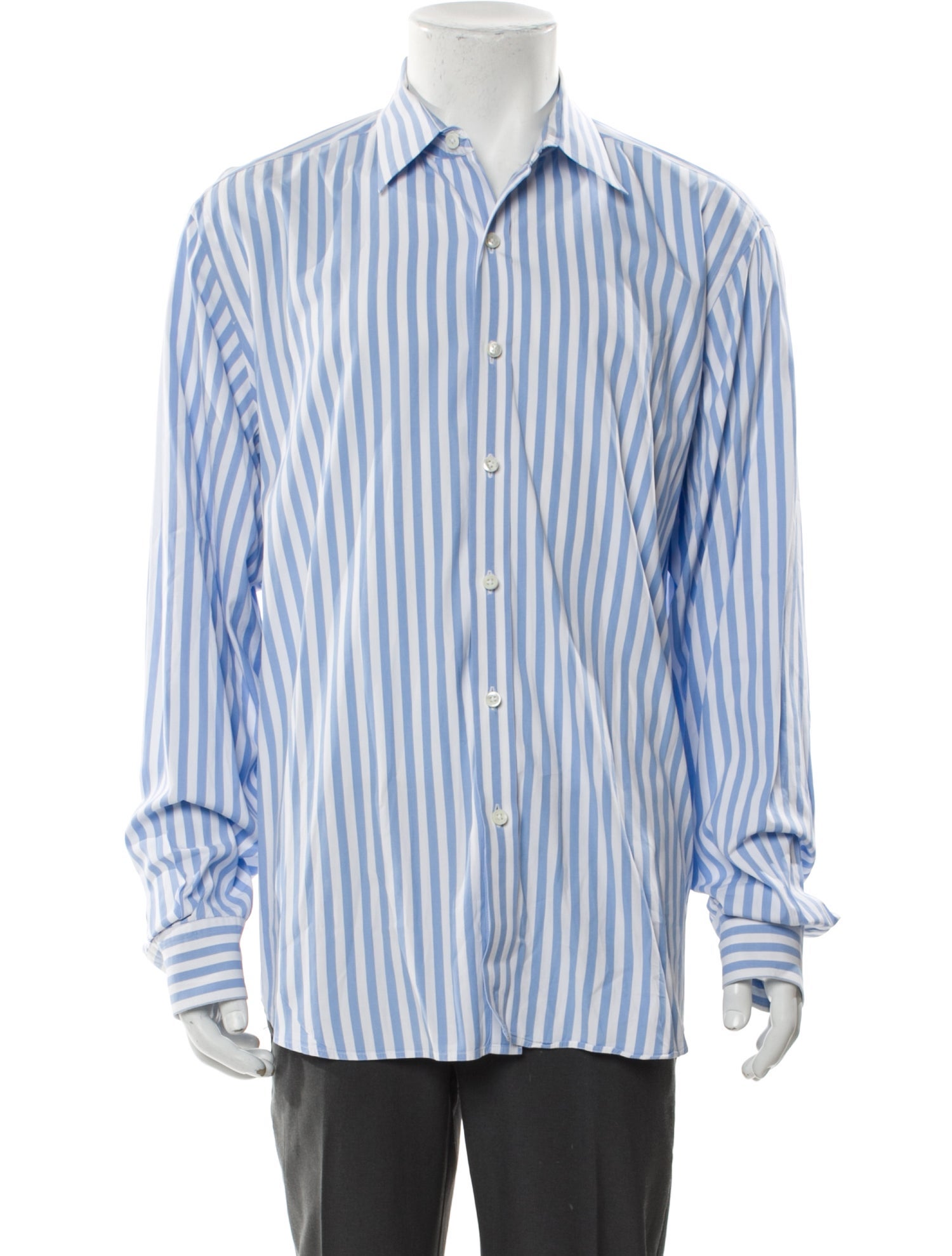 Ralph Lauren Purple Label Striped Long Sleeve Dress Shirt