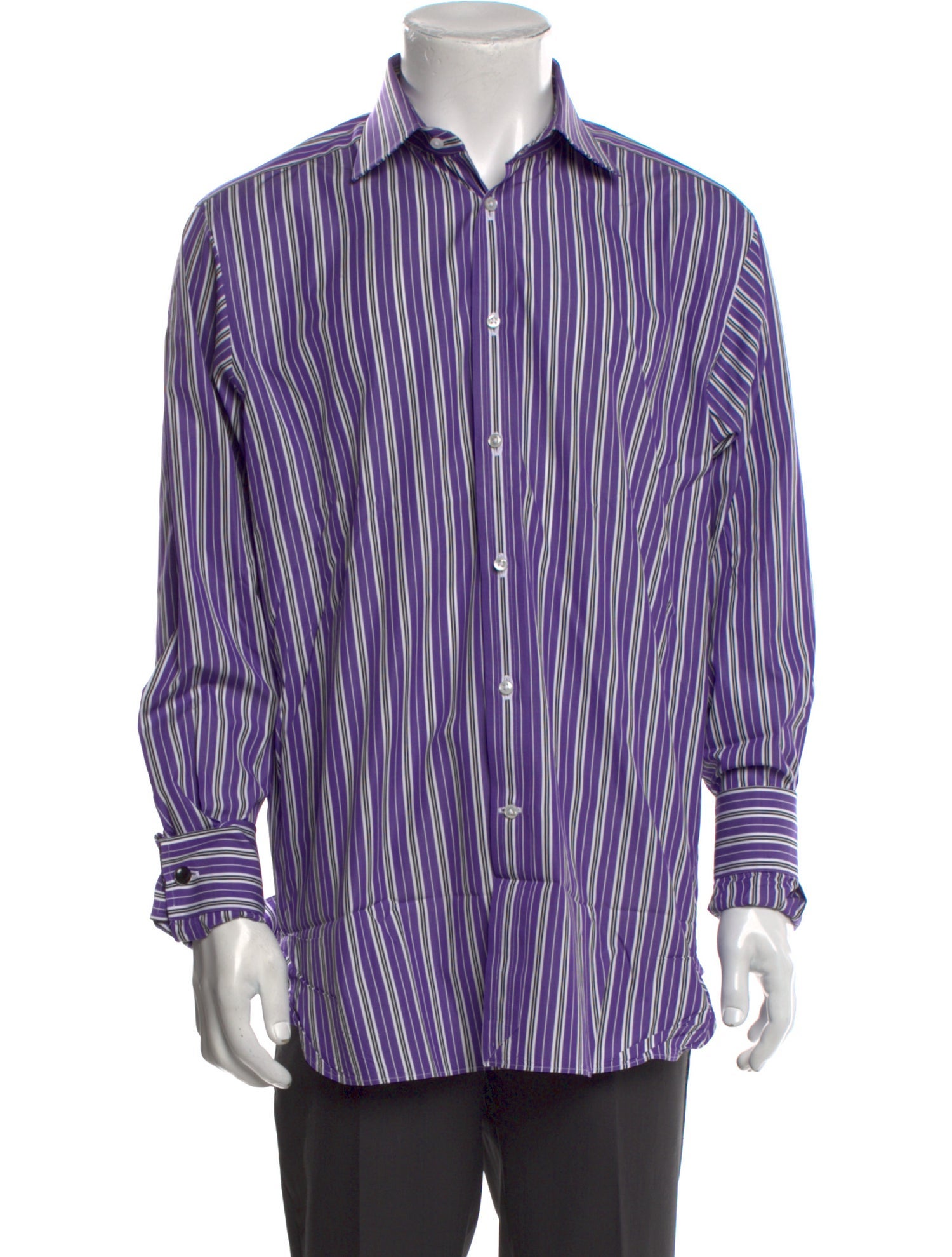 Ralph Lauren Purple Label Striped Long Sleeve Dress Shirt