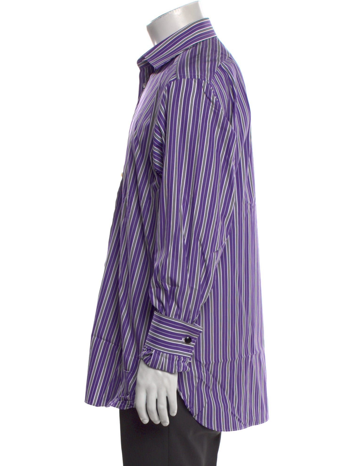 Ralph Lauren Purple Label Striped Long Sleeve Dress Shirt