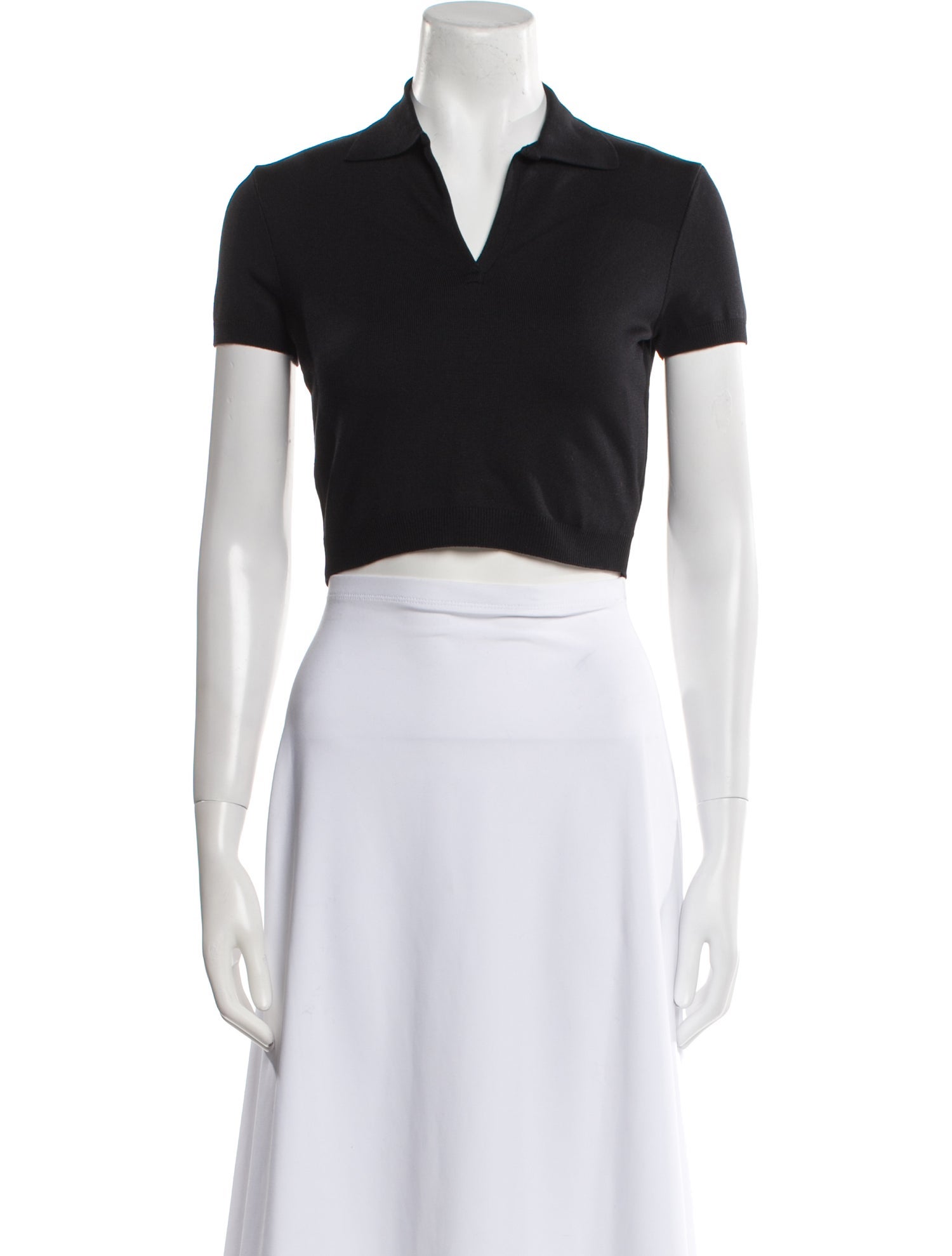 Ralph Lauren Purple Label Silk V-Neck Crop Top