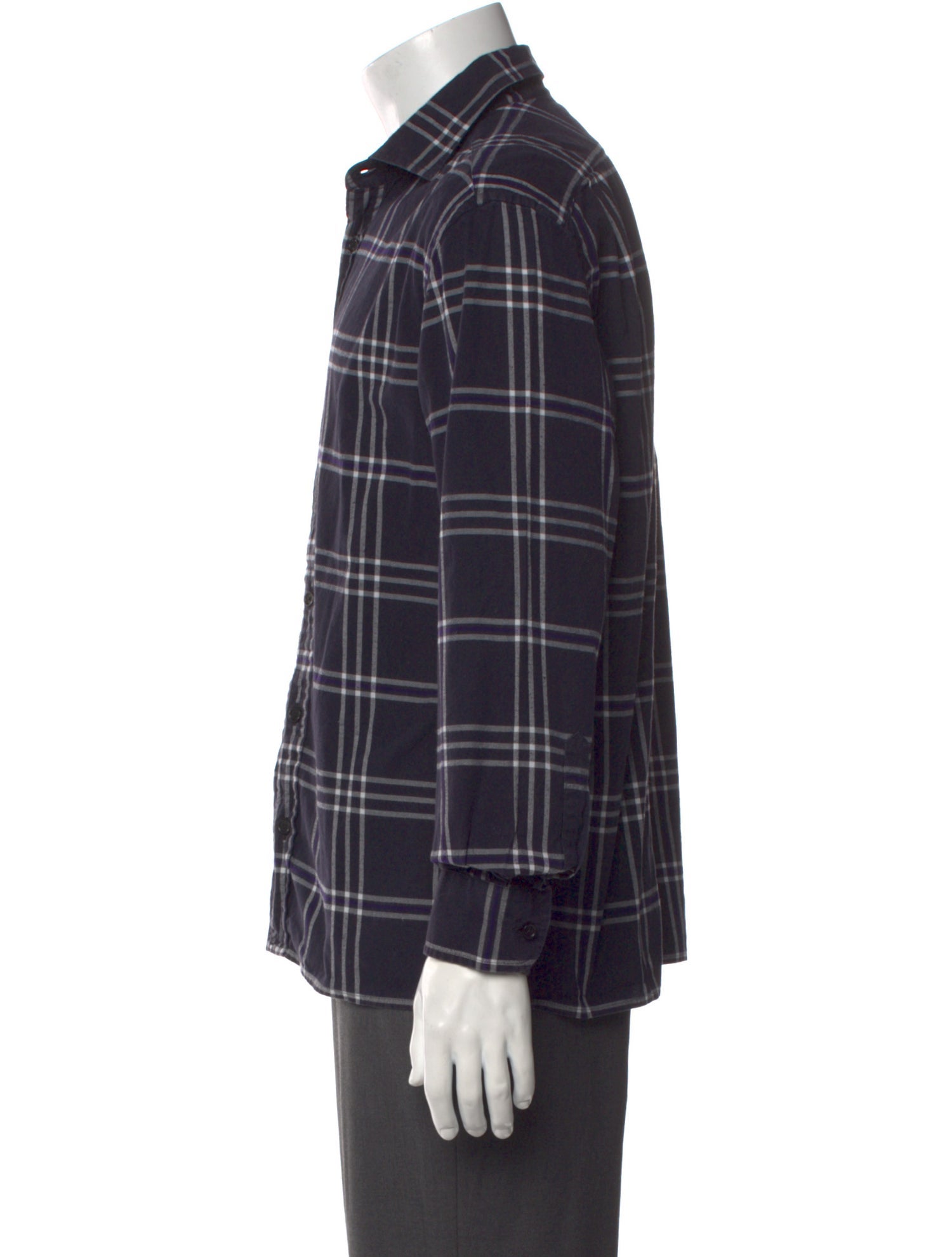 Ralph Lauren Purple Label Plaid Print Long Sleeve Shirt