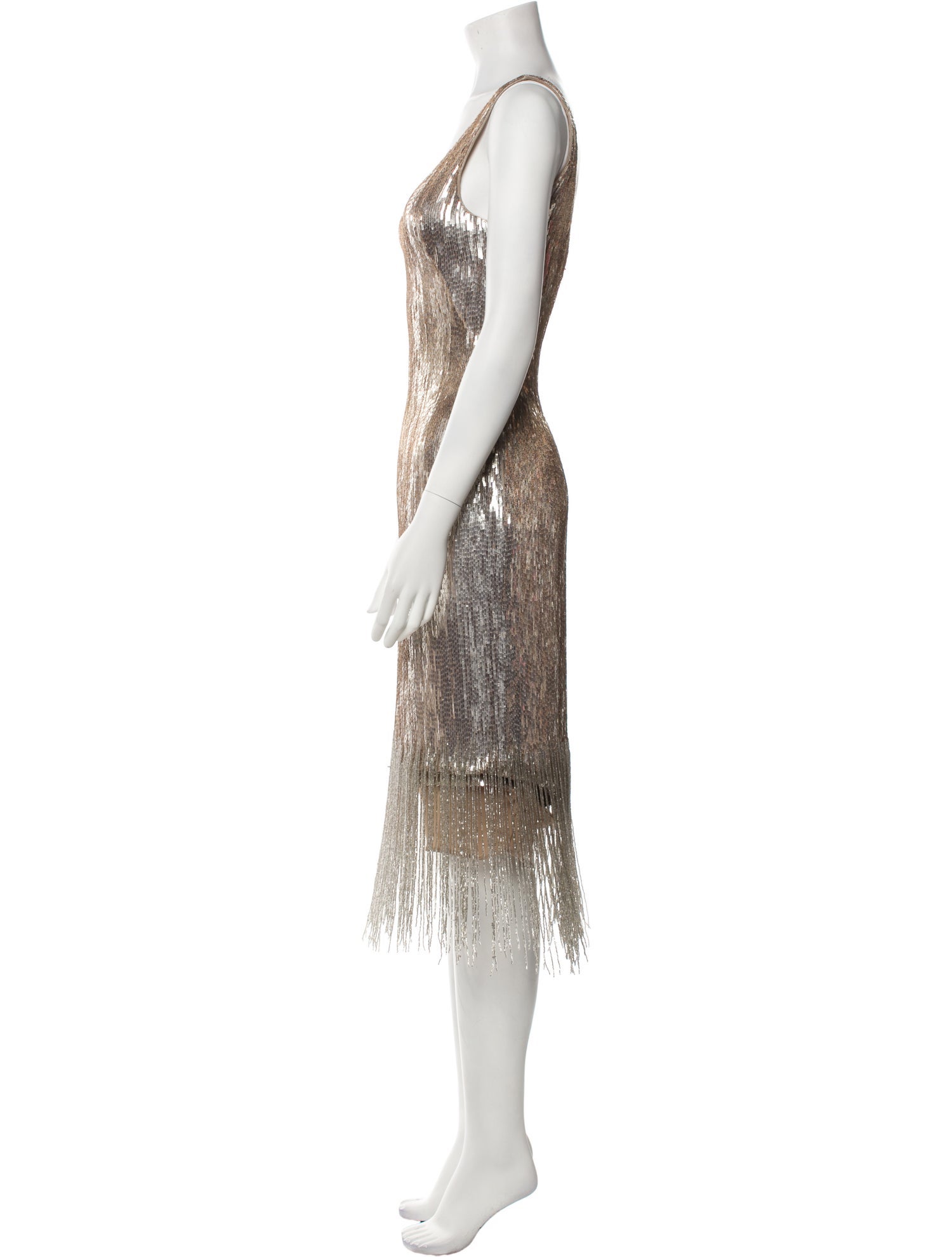 Ralph Lauren Collection Scoop Neck Midi Length Dress