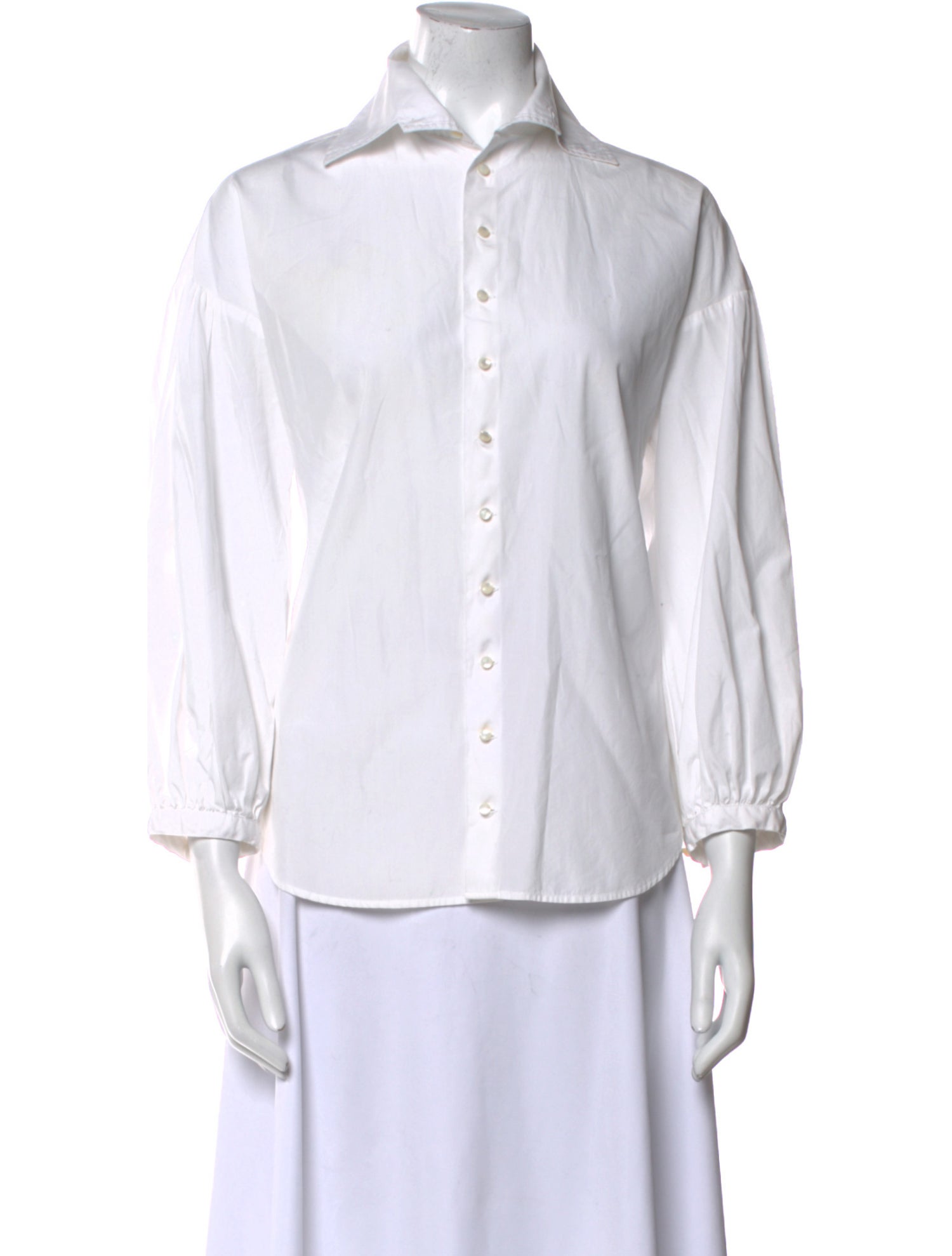 Ralph Lauren Purple Label Three-Quarter Sleeve Button-Up Top