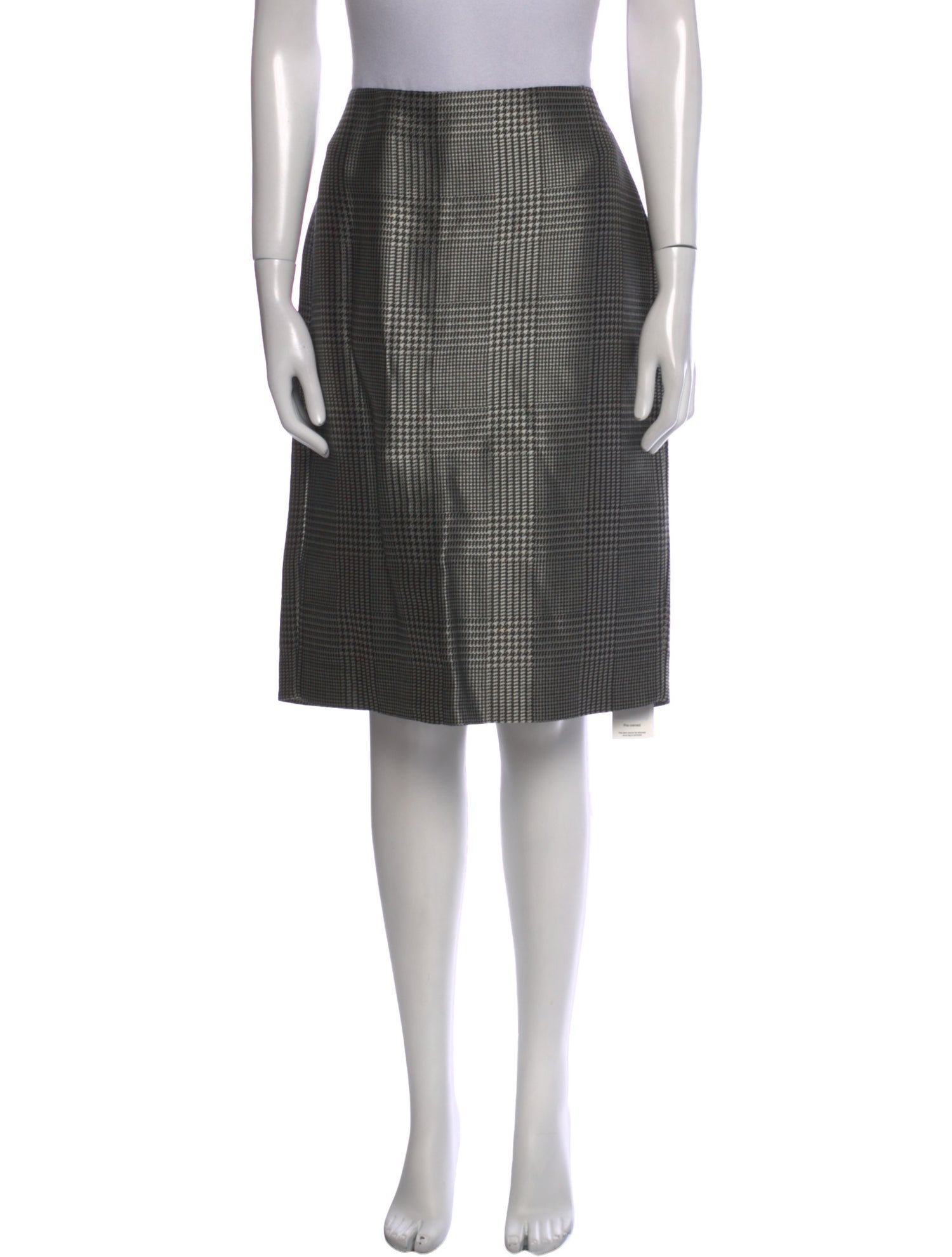 Ralph Lauren Purple Label Houndstooth Print Knee-Length Skirt