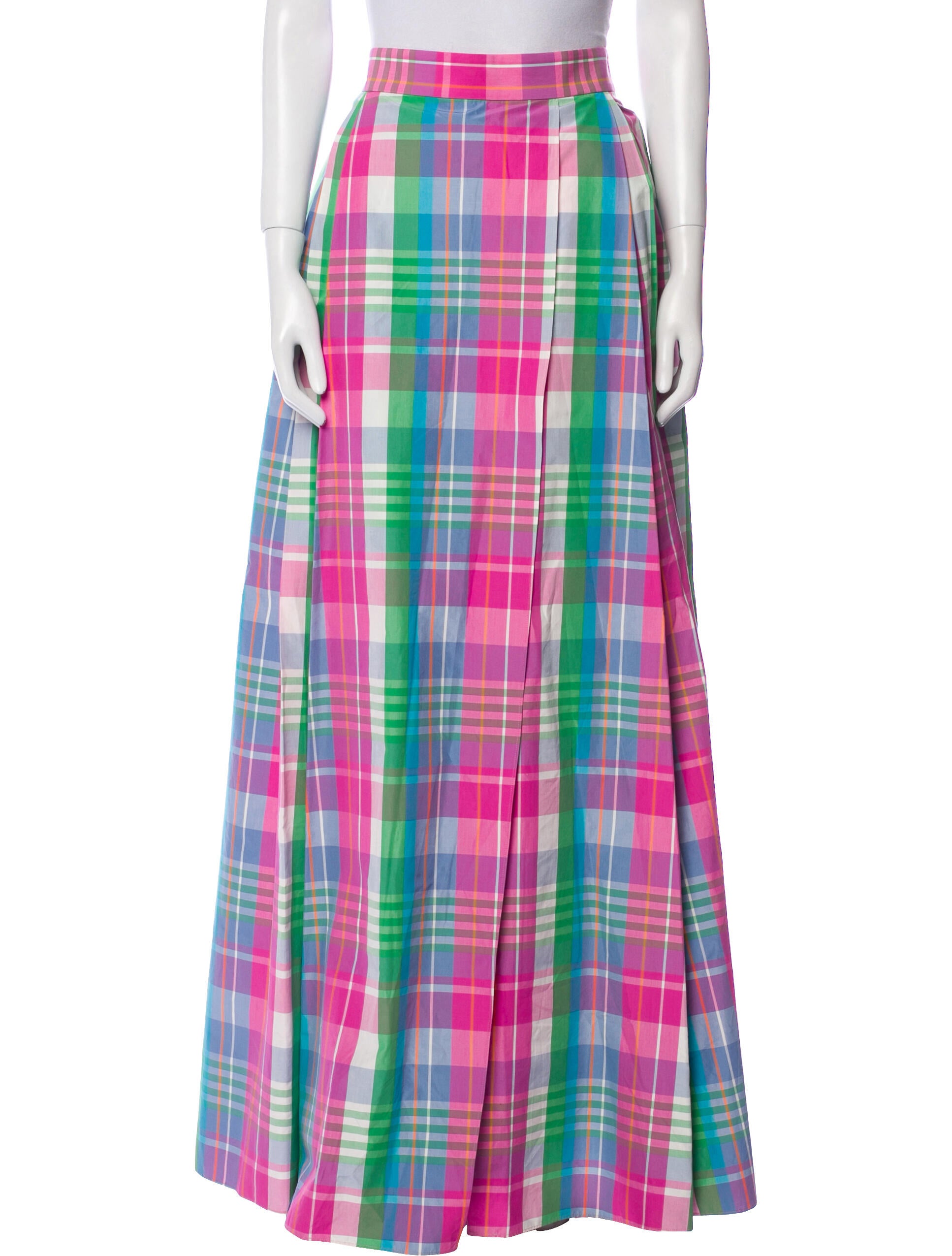 Ralph Lauren Purple Label Plaid Print Long Skirt