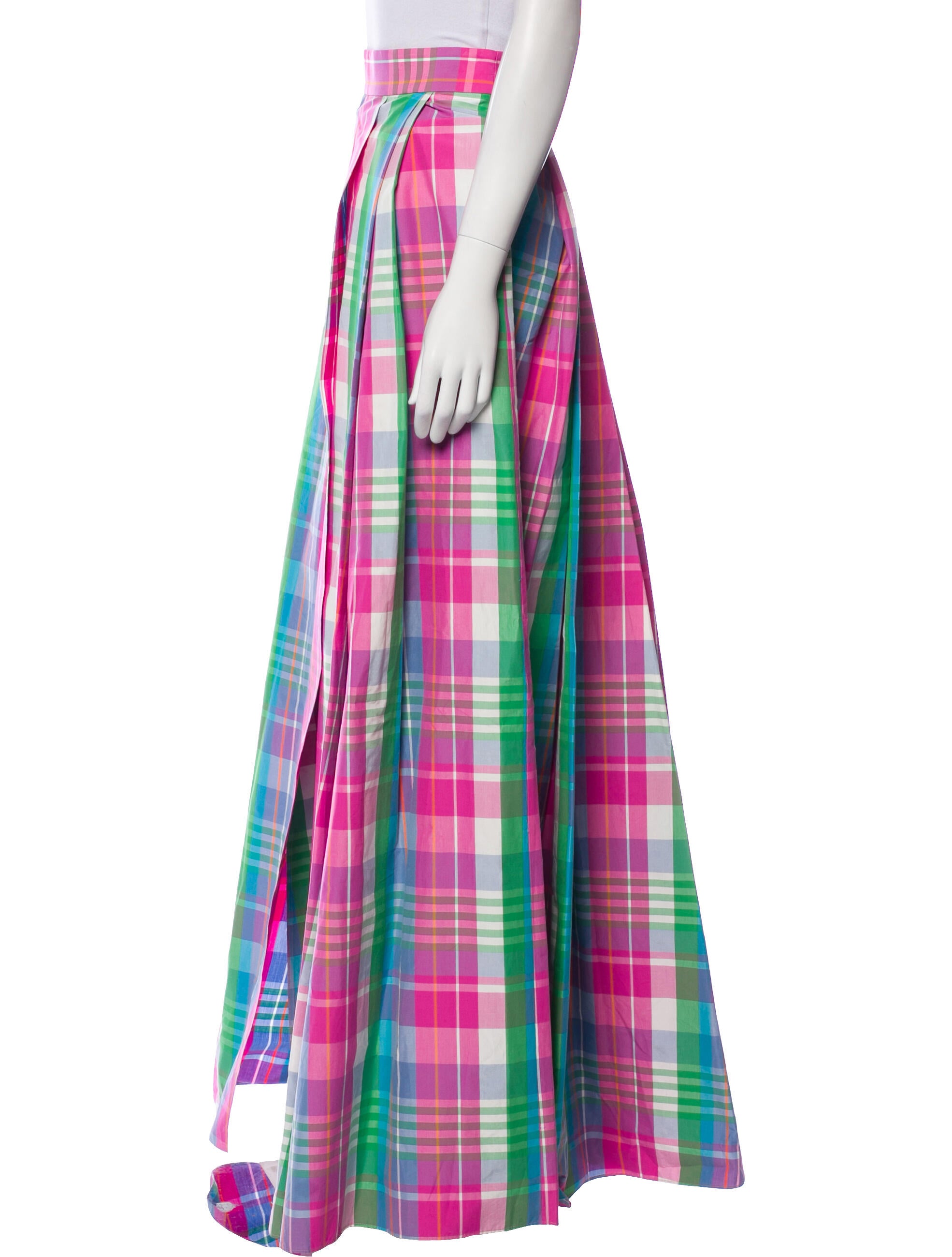 Ralph Lauren Purple Label Plaid Print Long Skirt