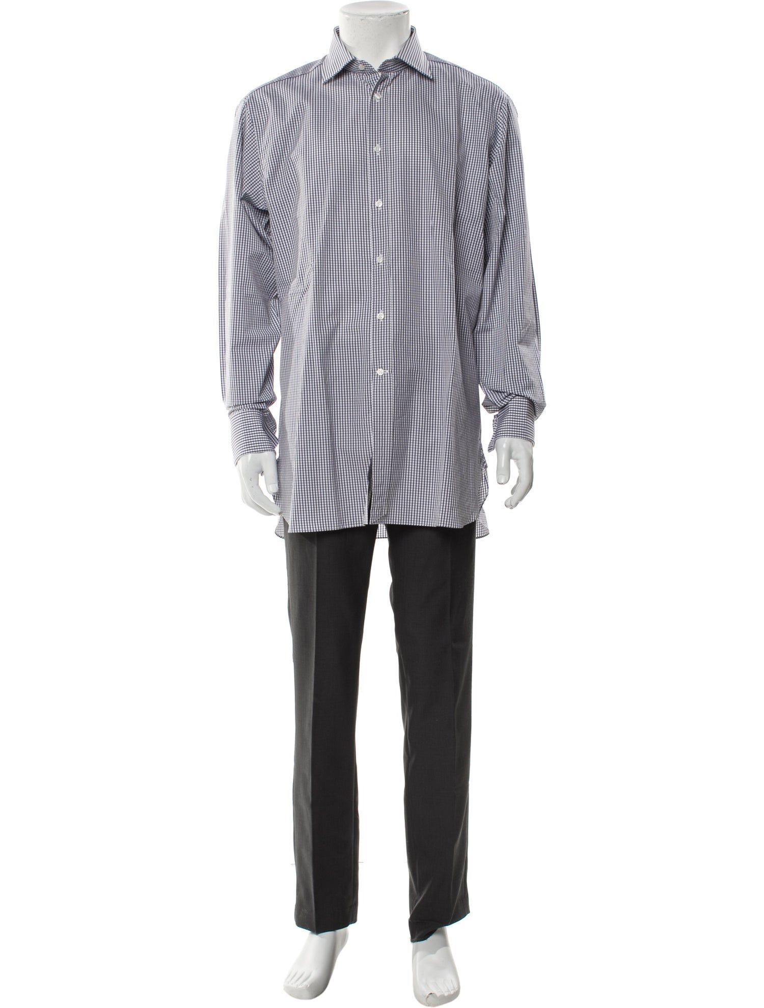 Ralph Lauren Purple Label Plaid Print Long Sleeve Shirt