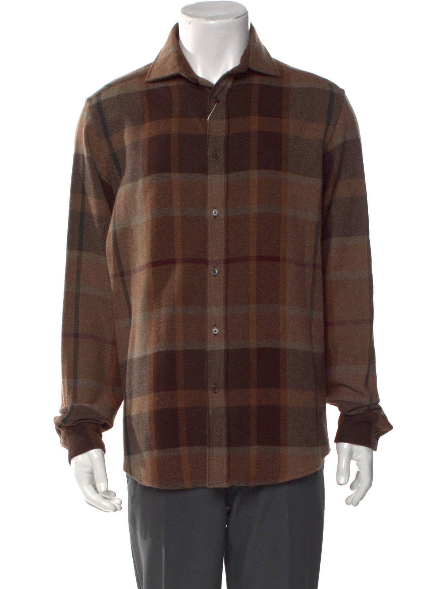 Ralph Lauren Purple Label Wool Plaid Print Polo Sweater w/ Tags