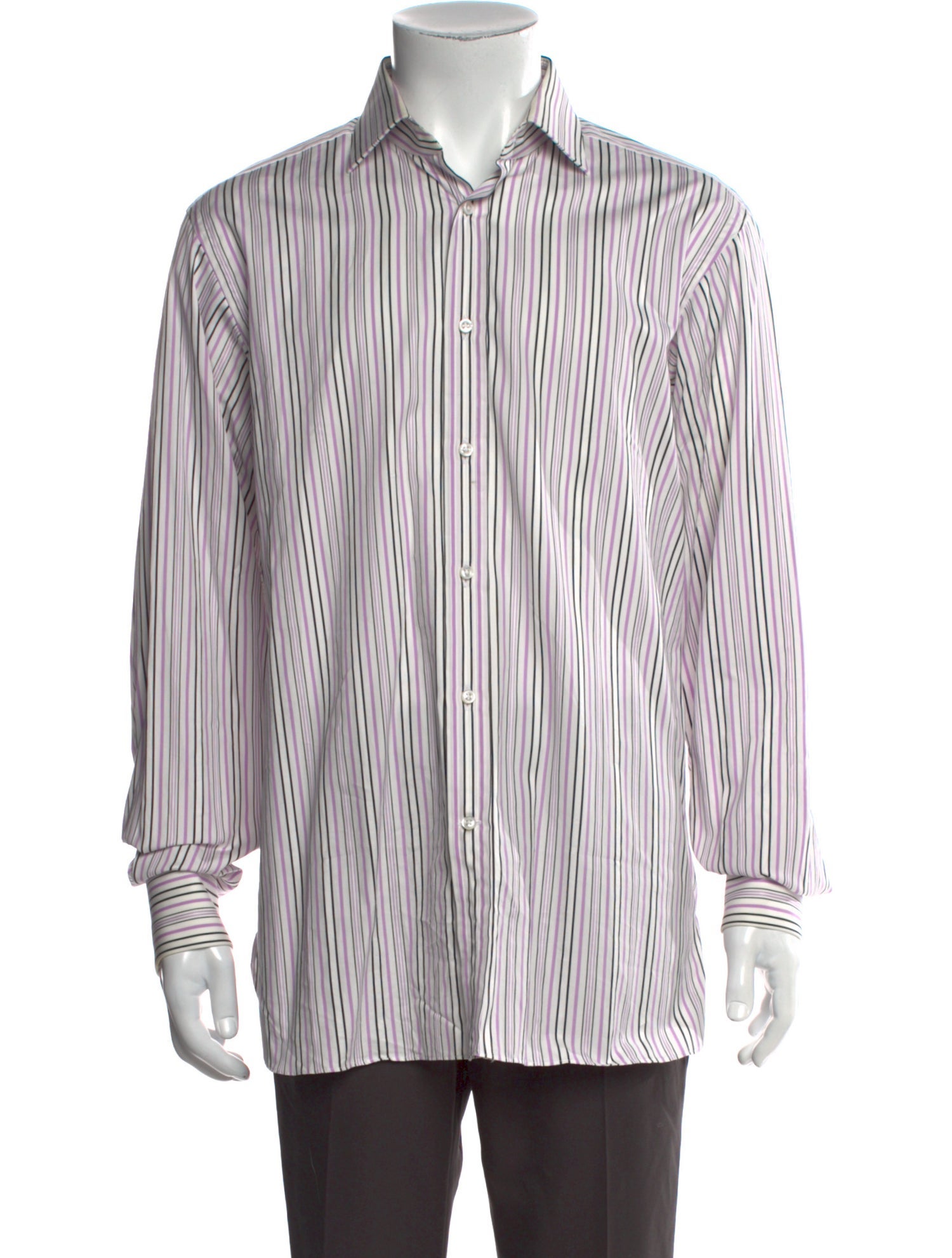 Ralph Lauren Purple Label Striped Long Sleeve Dress Shirt