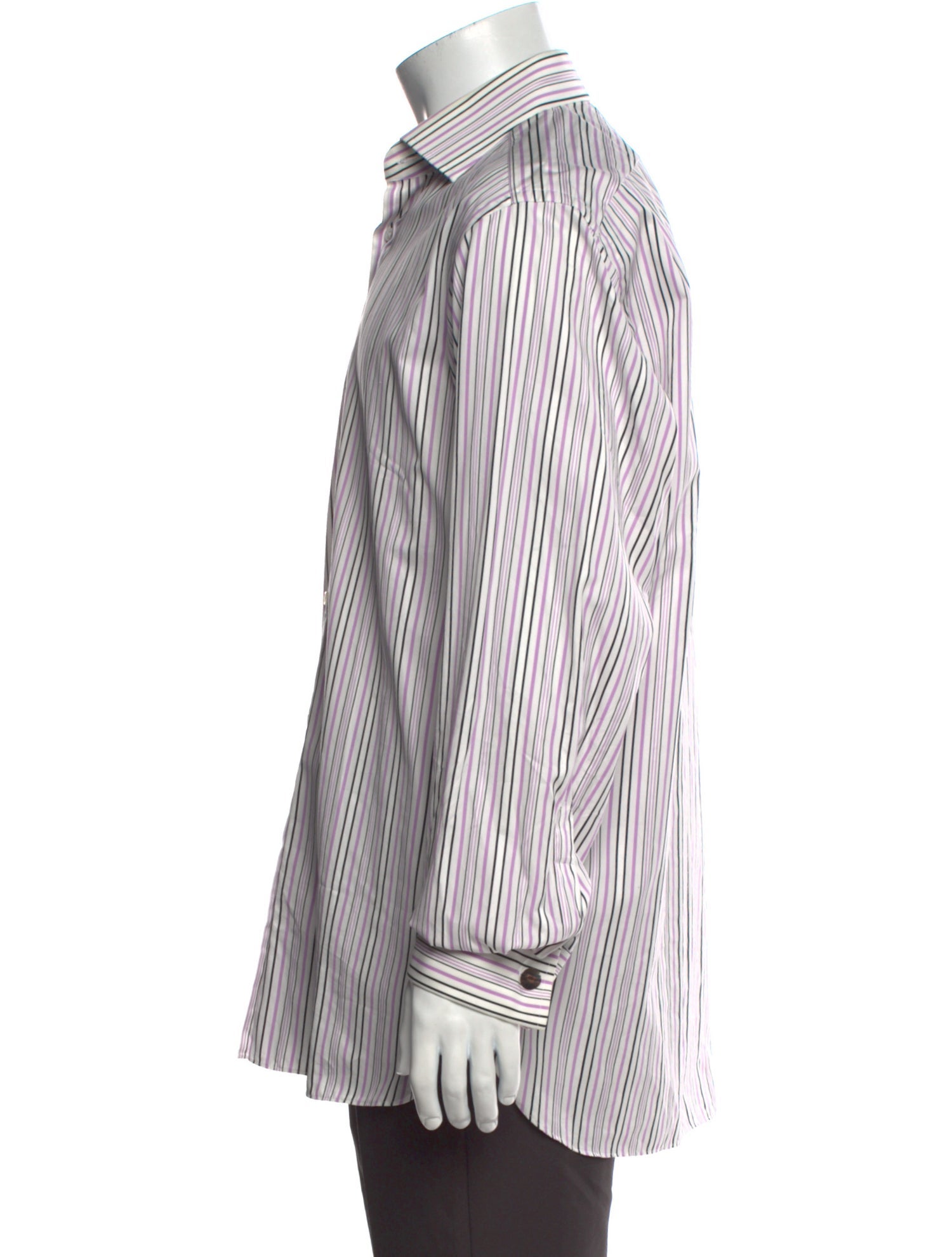 Ralph Lauren Purple Label Striped Long Sleeve Dress Shirt