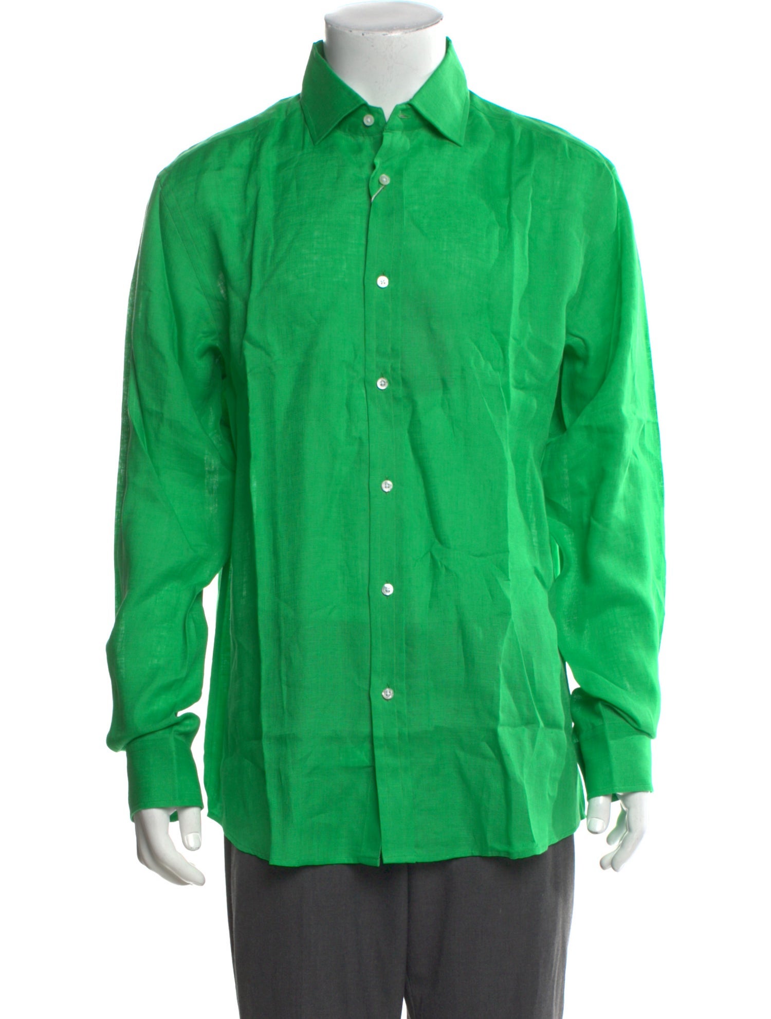 Ralph Lauren Purple Label Linen Long Sleeve Dress Shirt