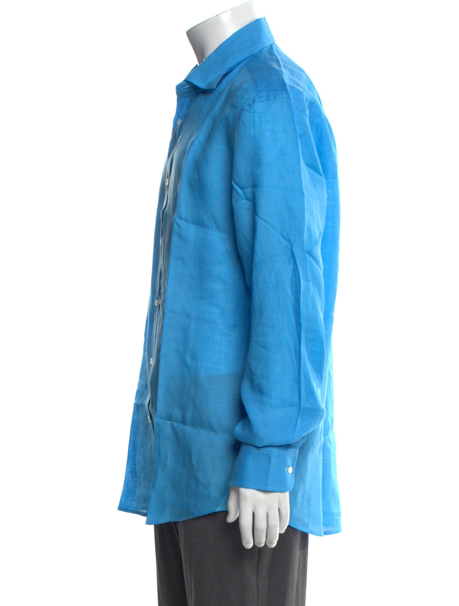 Ralph Lauren Purple Label Linen Long Sleeve Dress Shirt