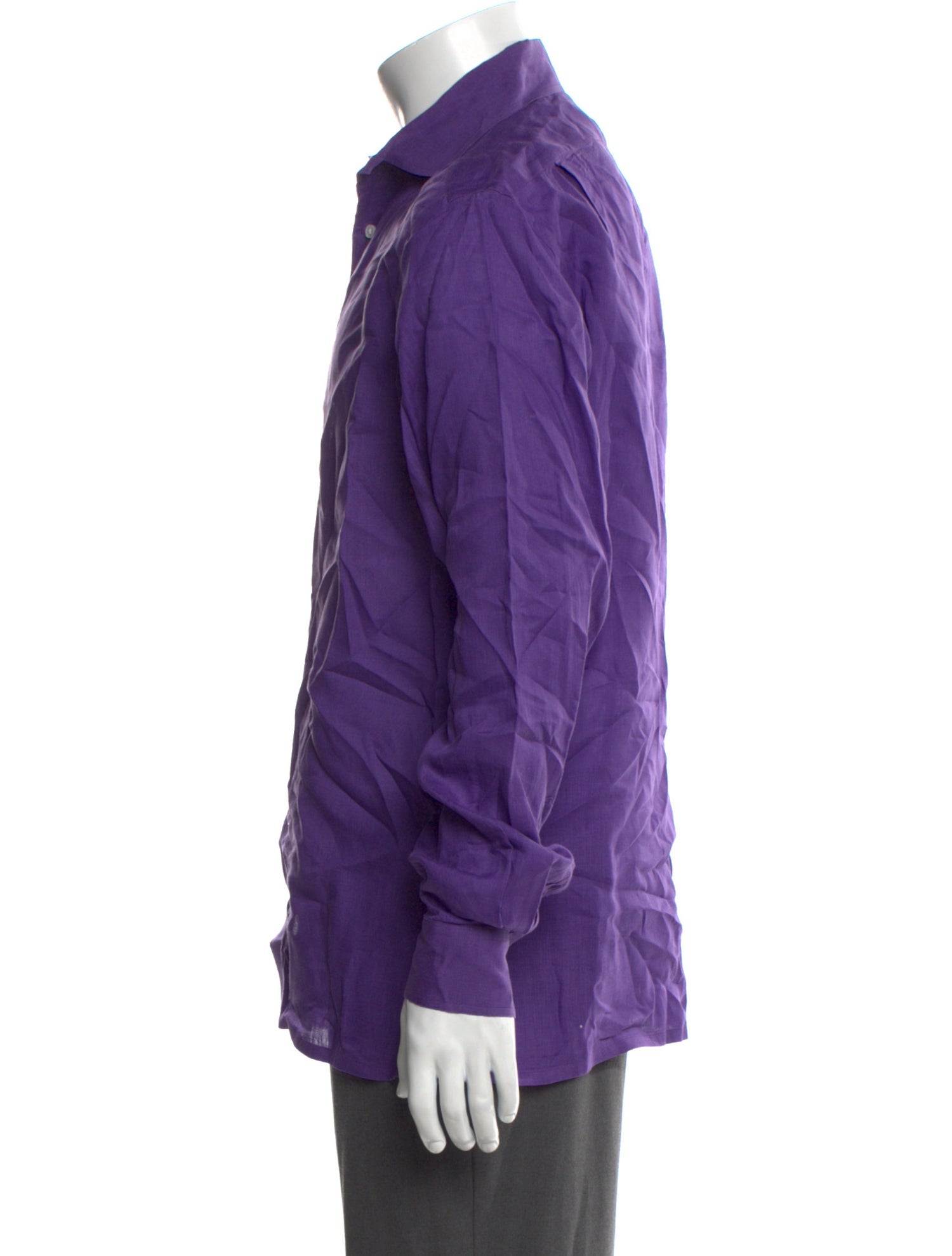 Ralph Lauren Purple Label Linen Long Sleeve Dress Shirt