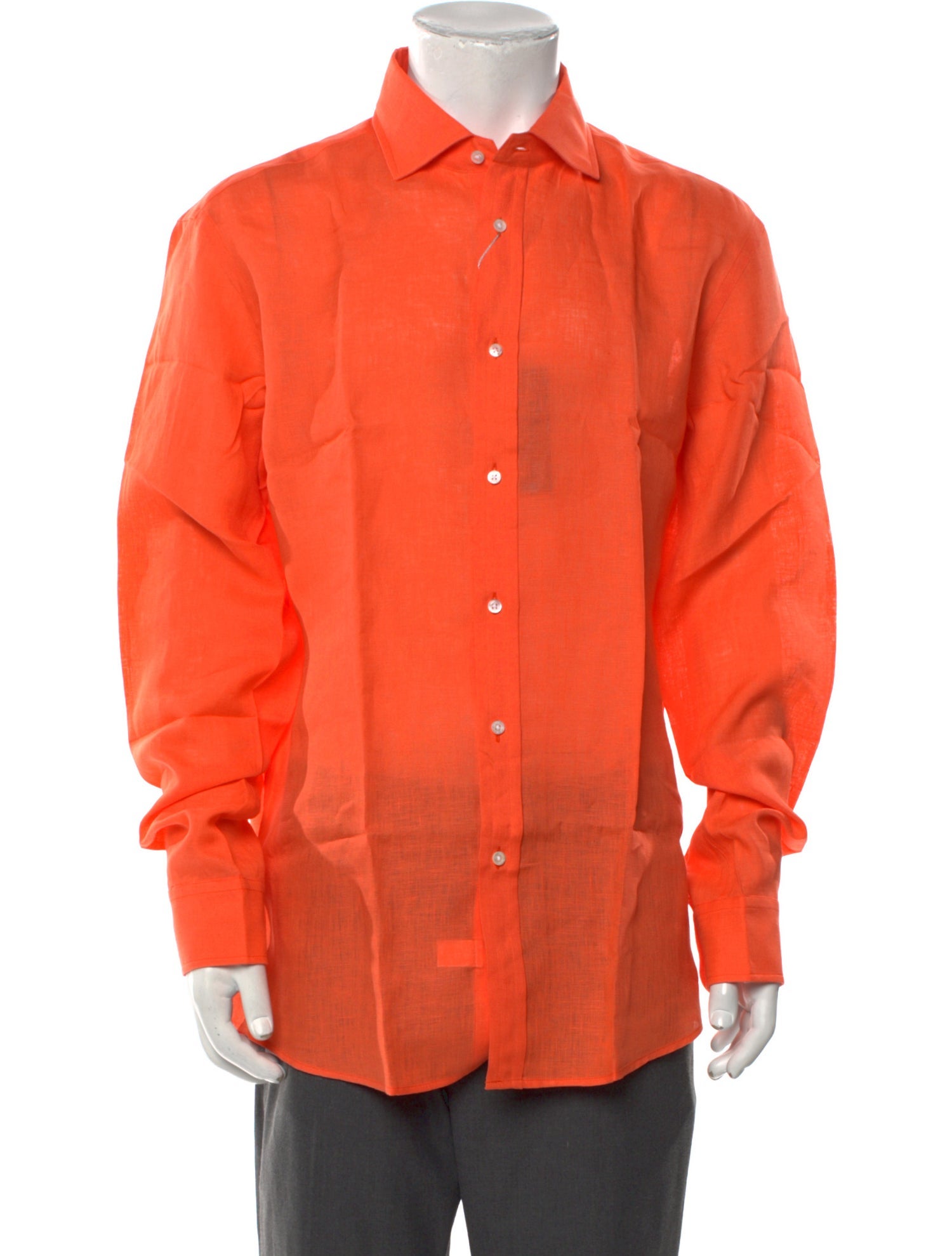 Ralph Lauren Purple Label Linen Long Sleeve Dress Shirt