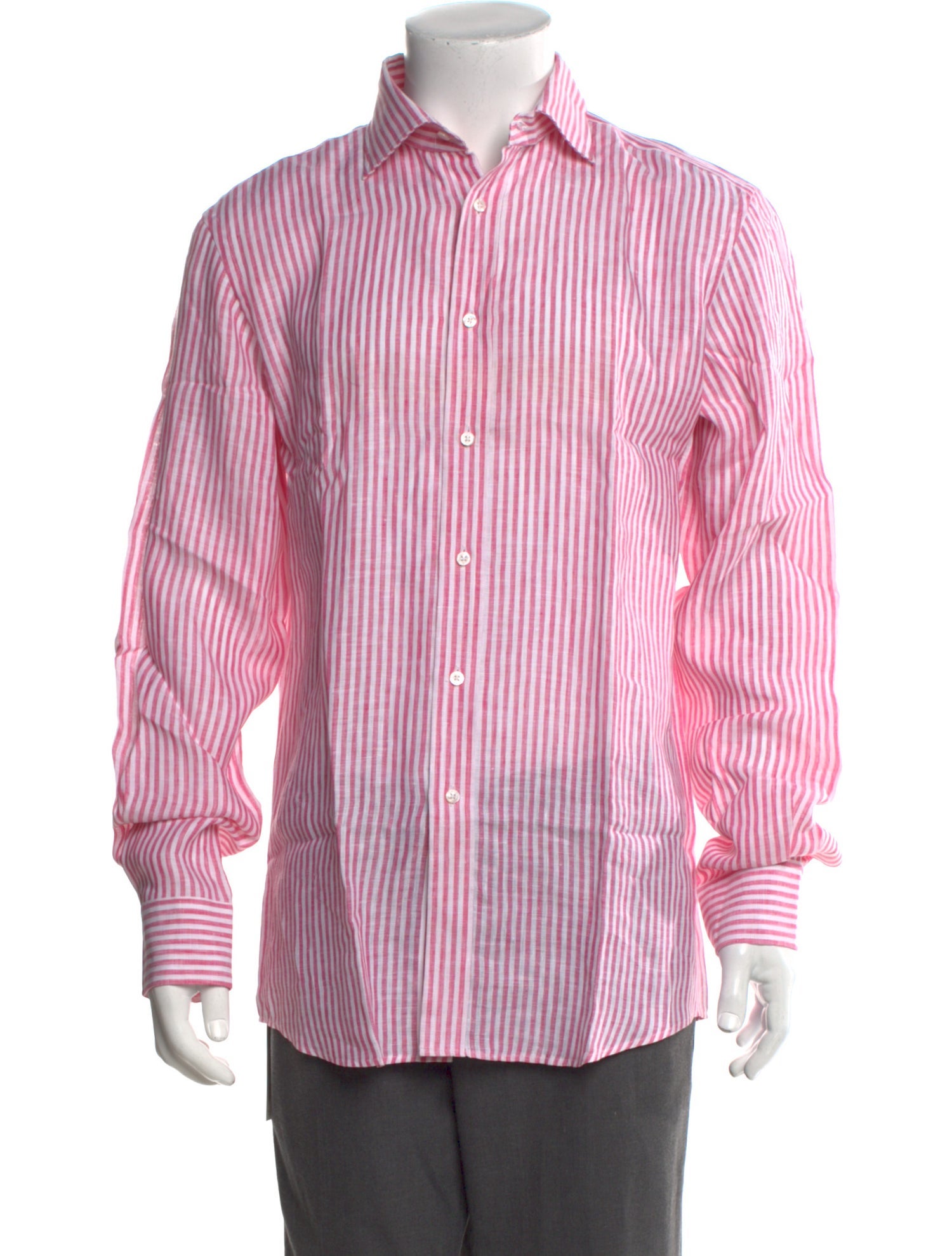 Ralph Lauren Purple Label Linen Striped Dress Shirt w/ Tags