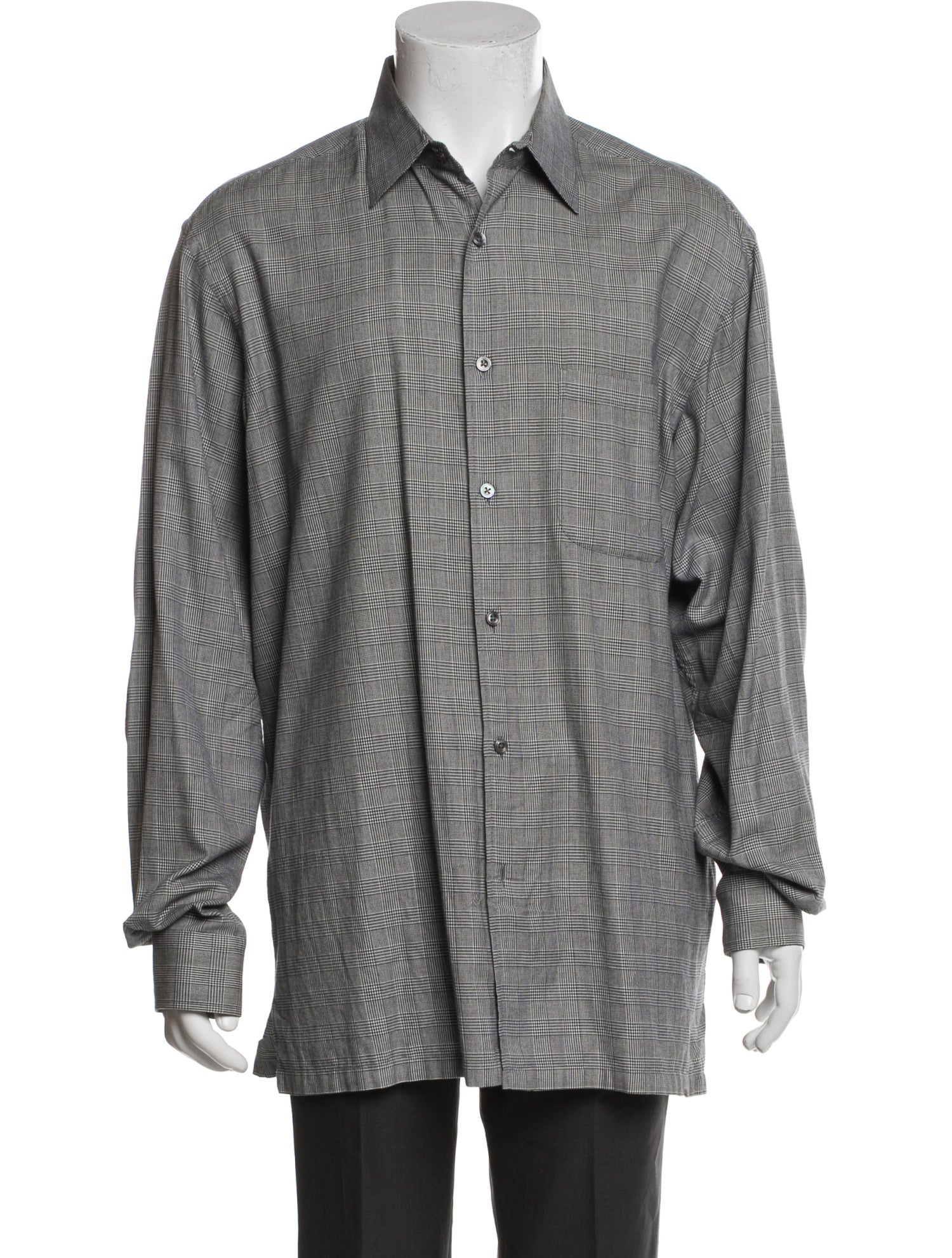 Ralph Lauren Purple Label Plaid Print Long Sleeve Dress Shirt