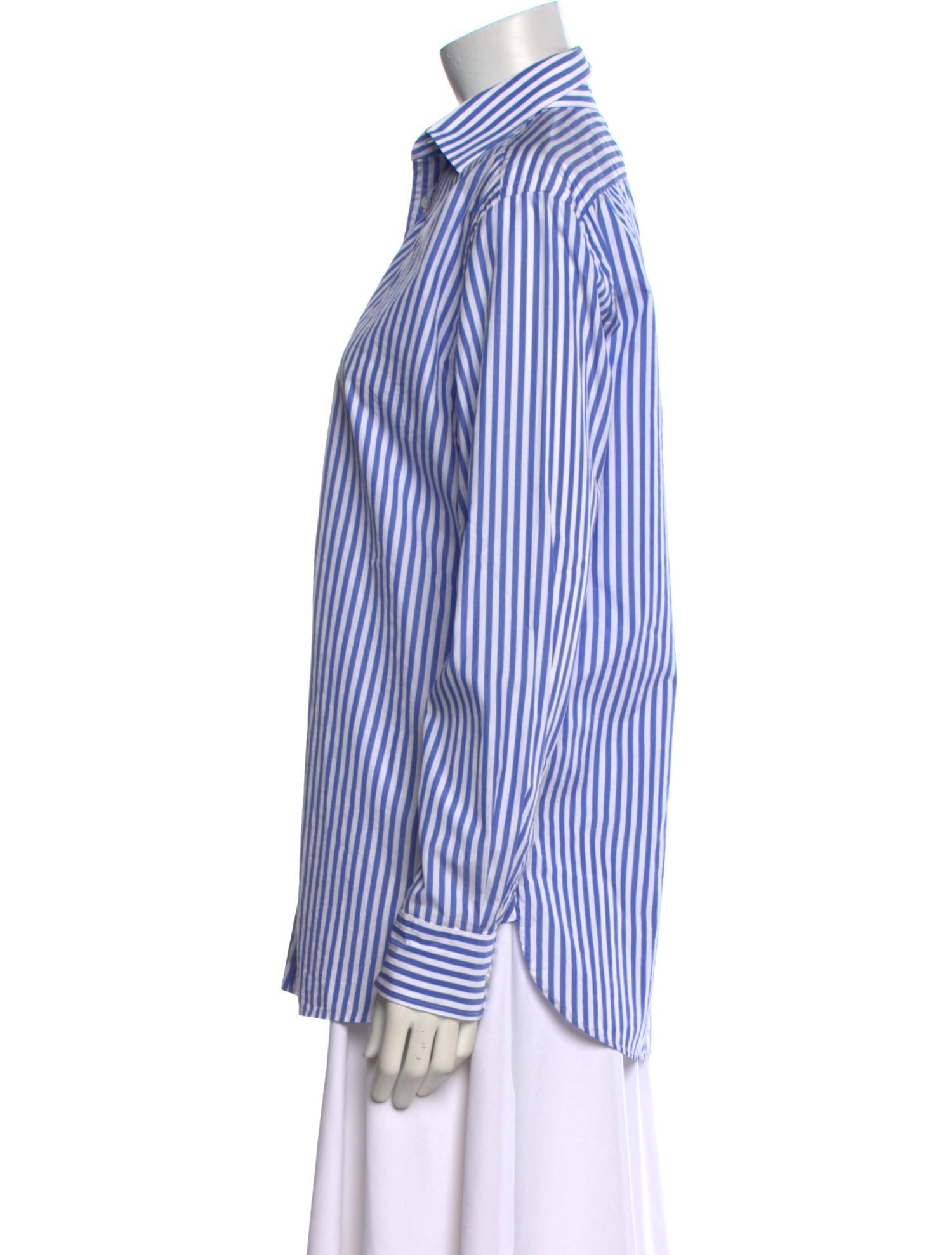 Ralph Lauren Purple Label Striped Long Sleeve Button-Up Top