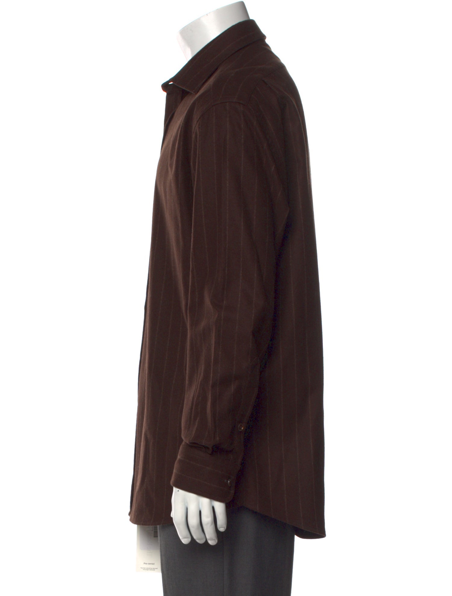 Ralph Lauren Purple Label Wool Striped Dress Shirt