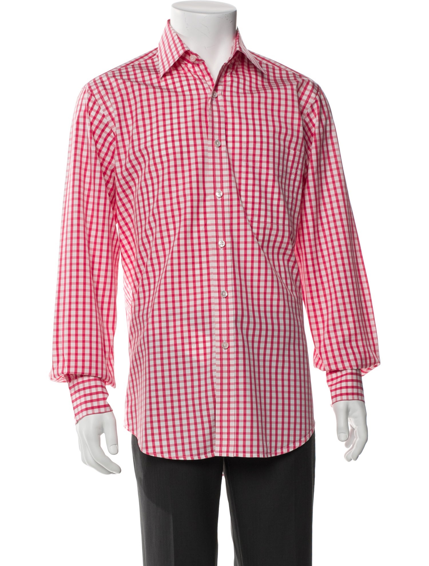 Ralph Lauren Purple Label Plaid Print Long Sleeve Shirt