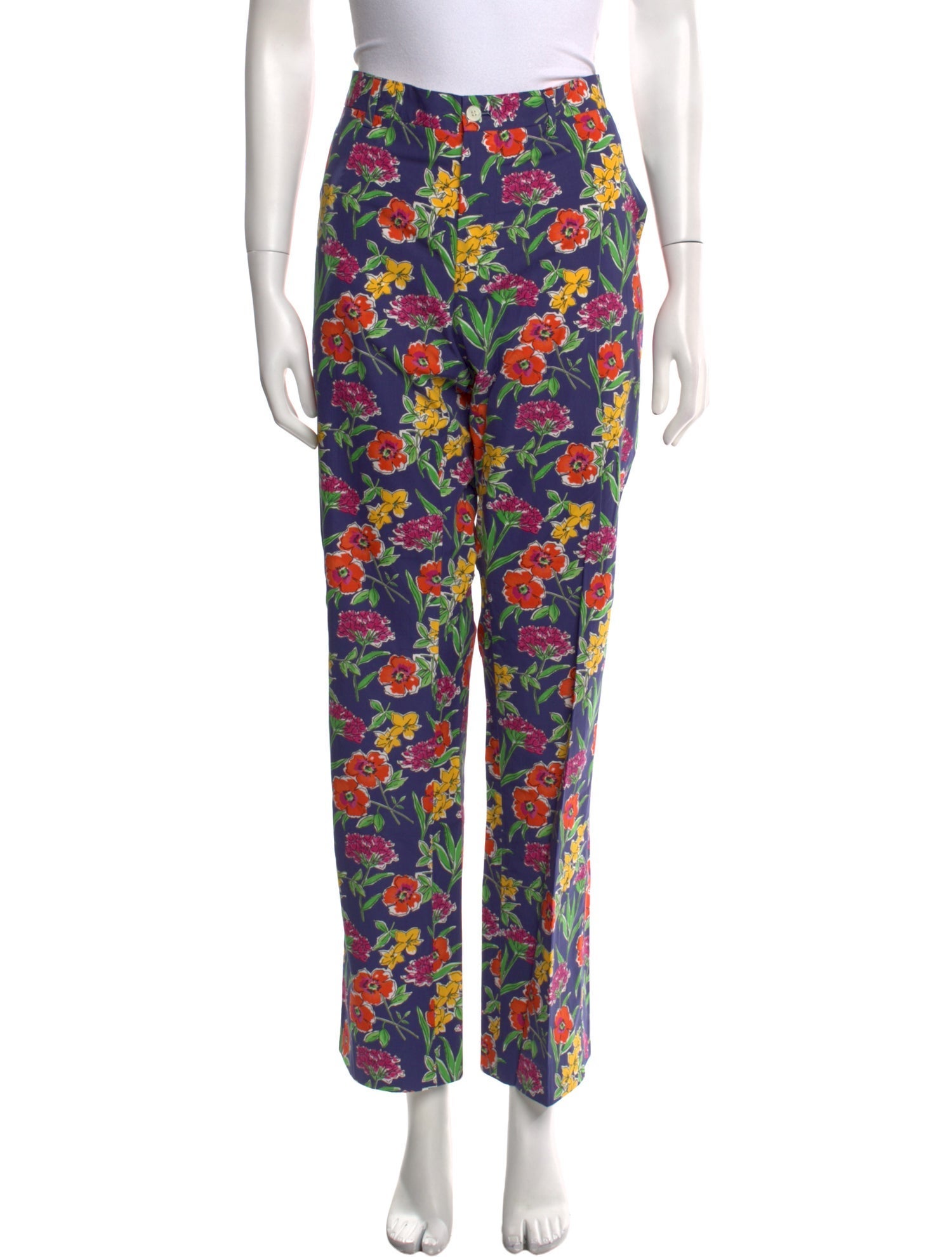 Ralph Lauren Purple Label Floral Print Straight Leg Pants